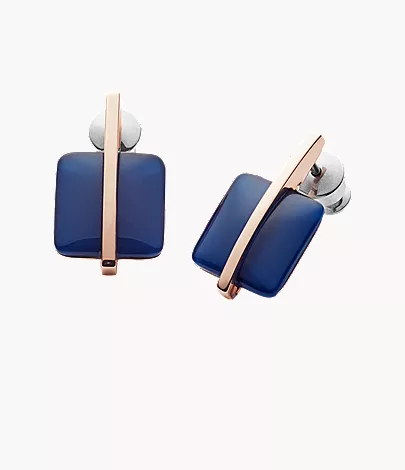 Rose gold-tone blue-glass variation
