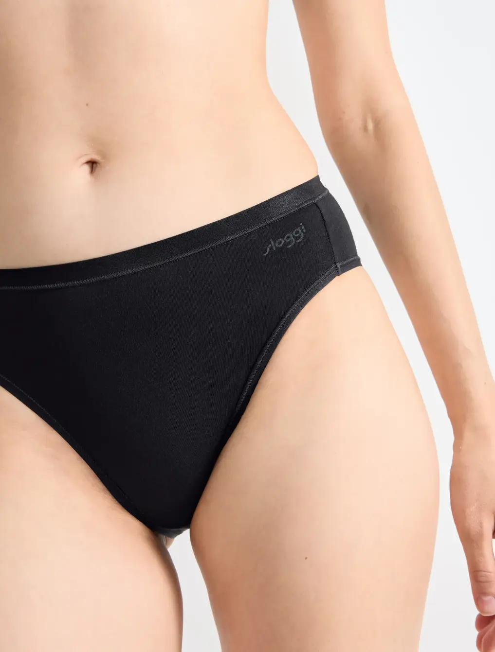 Close crop of the waistband and leg line