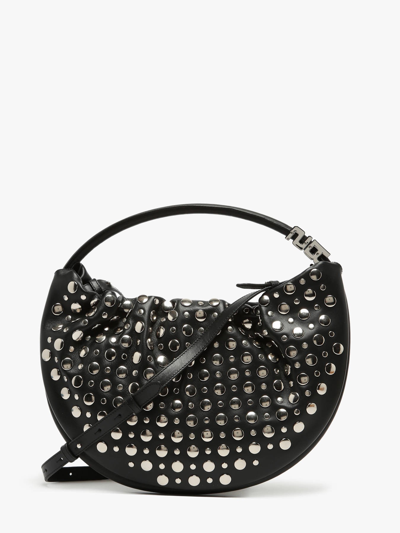 Curved shoulder silhouette and rounded top handle