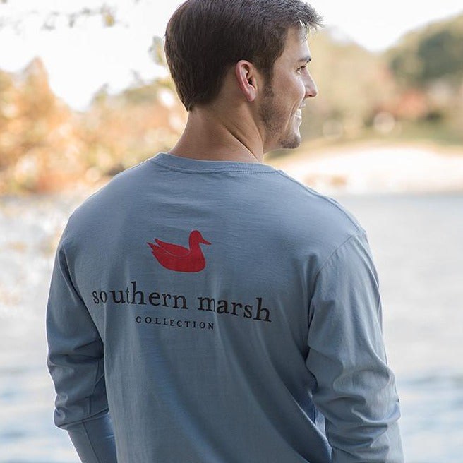 Lifestyle view of the sleeve and pocket tee