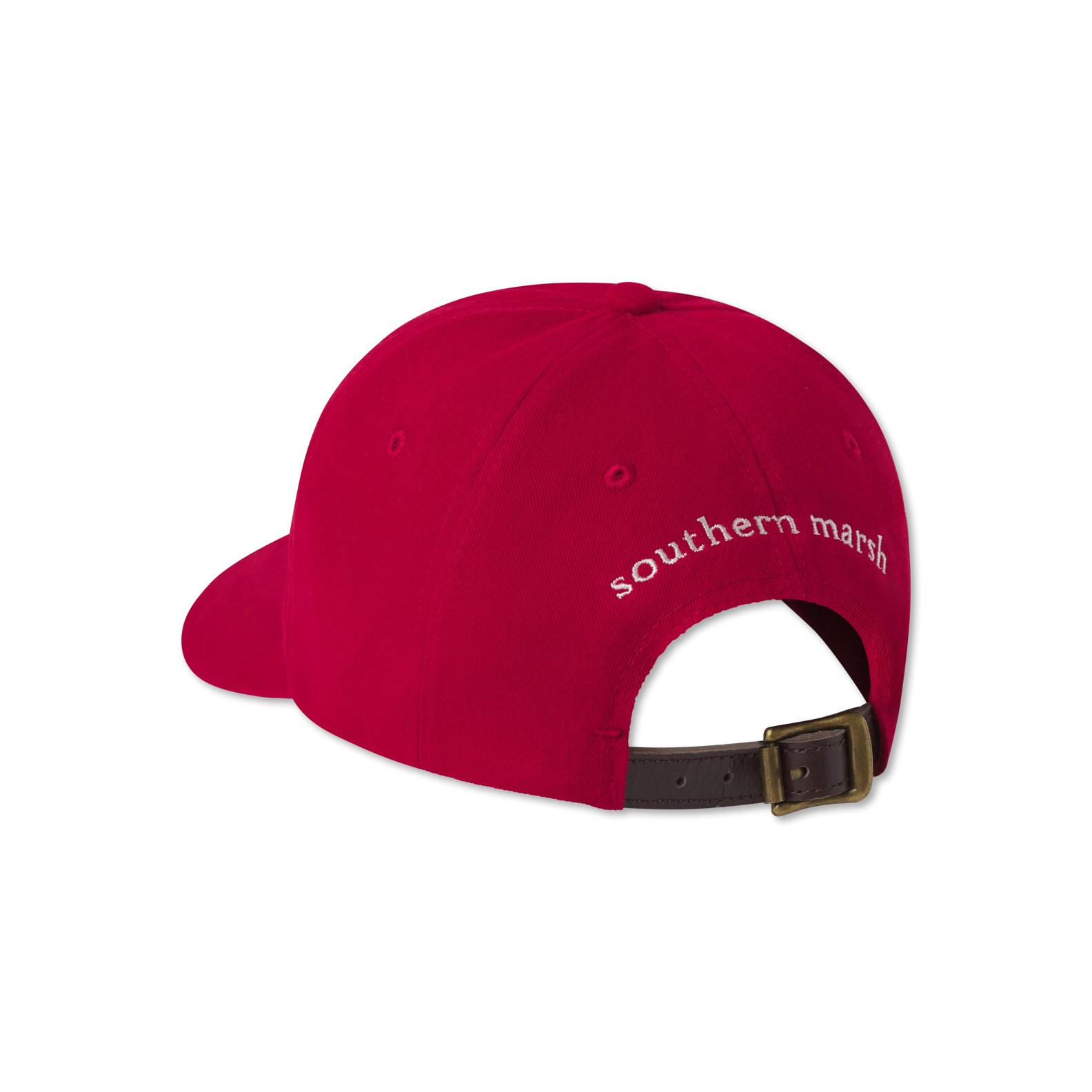 Crimson hat rear strap detail