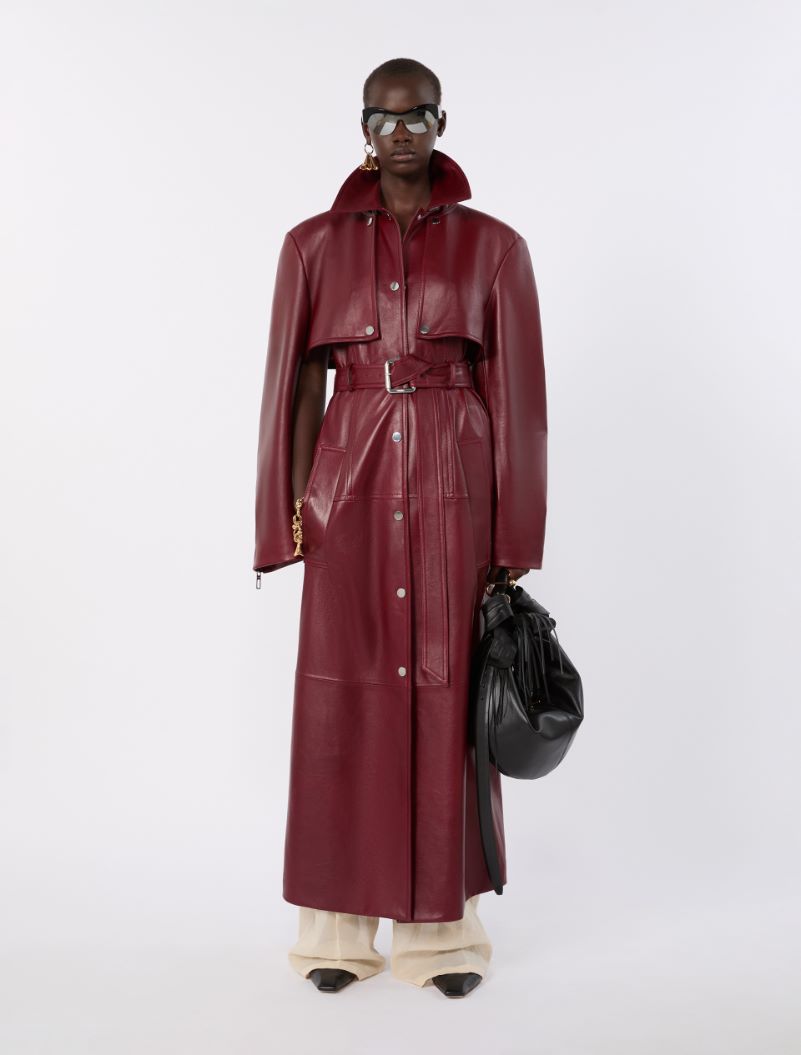 Nappa Leather Two-Piece Trench Coat