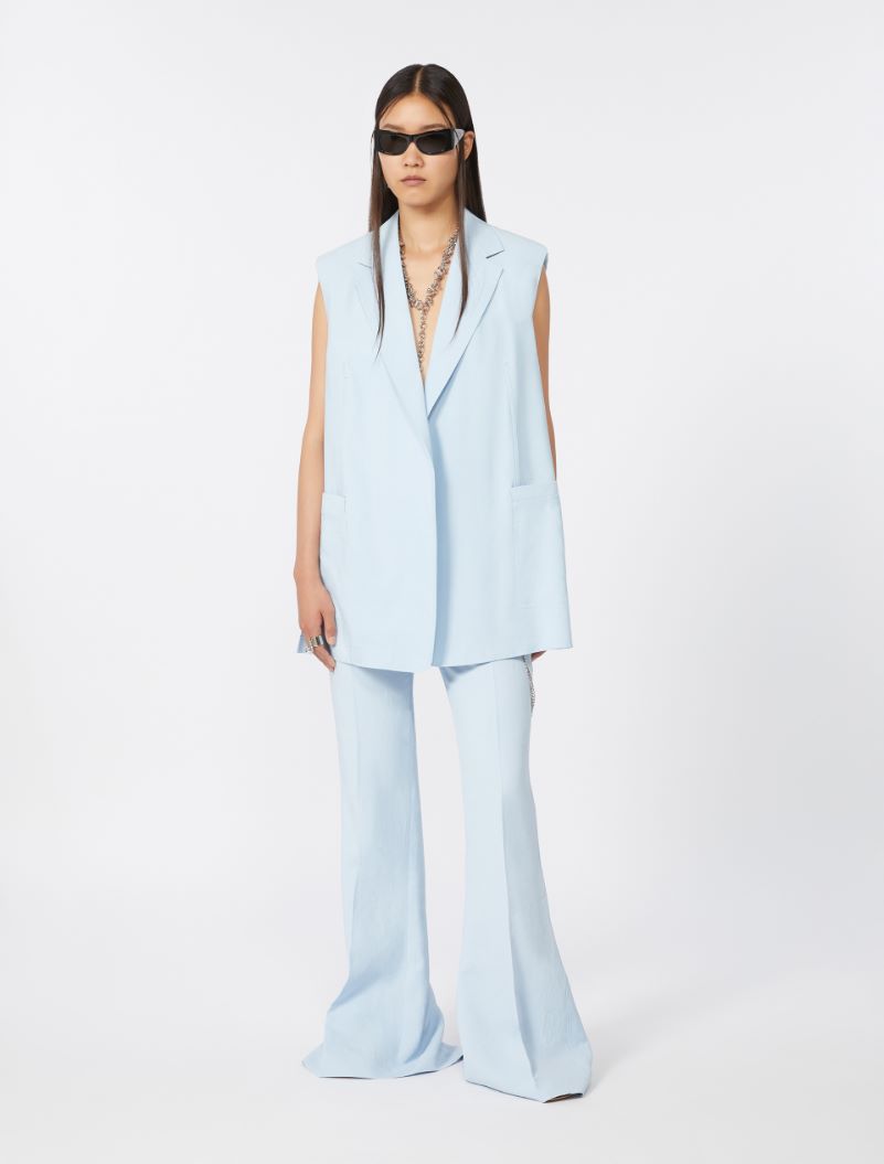Slim-Fit Flared Trousers in Viscose