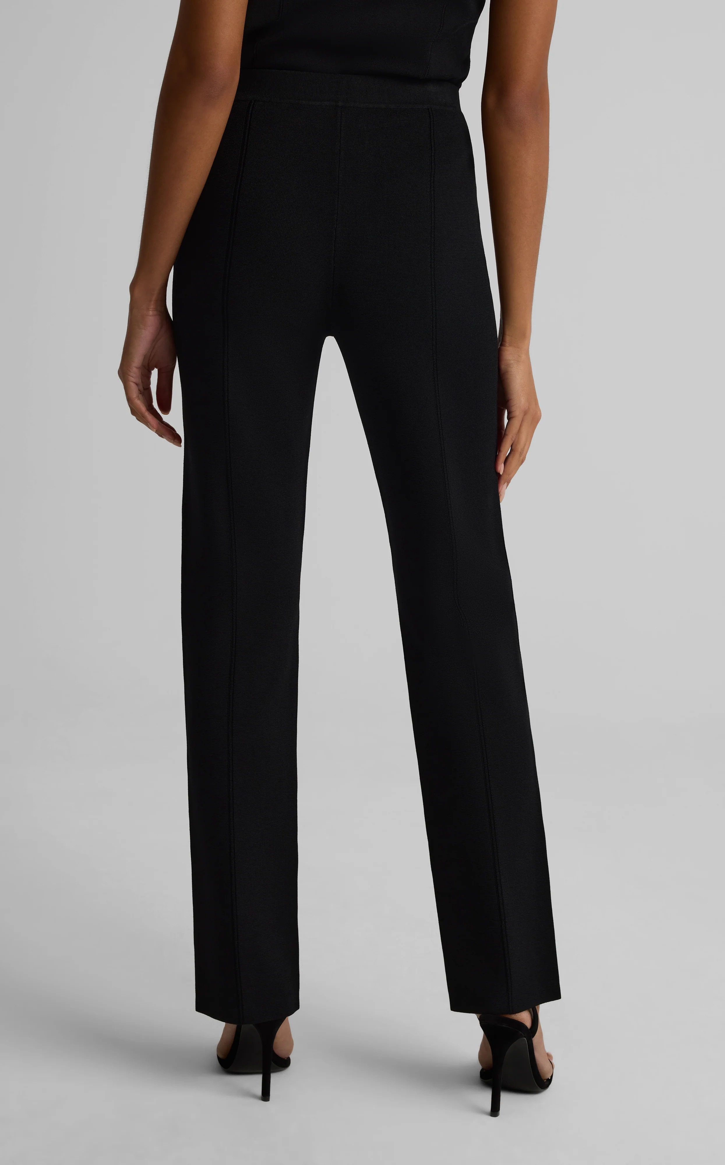 back view with tailored leg