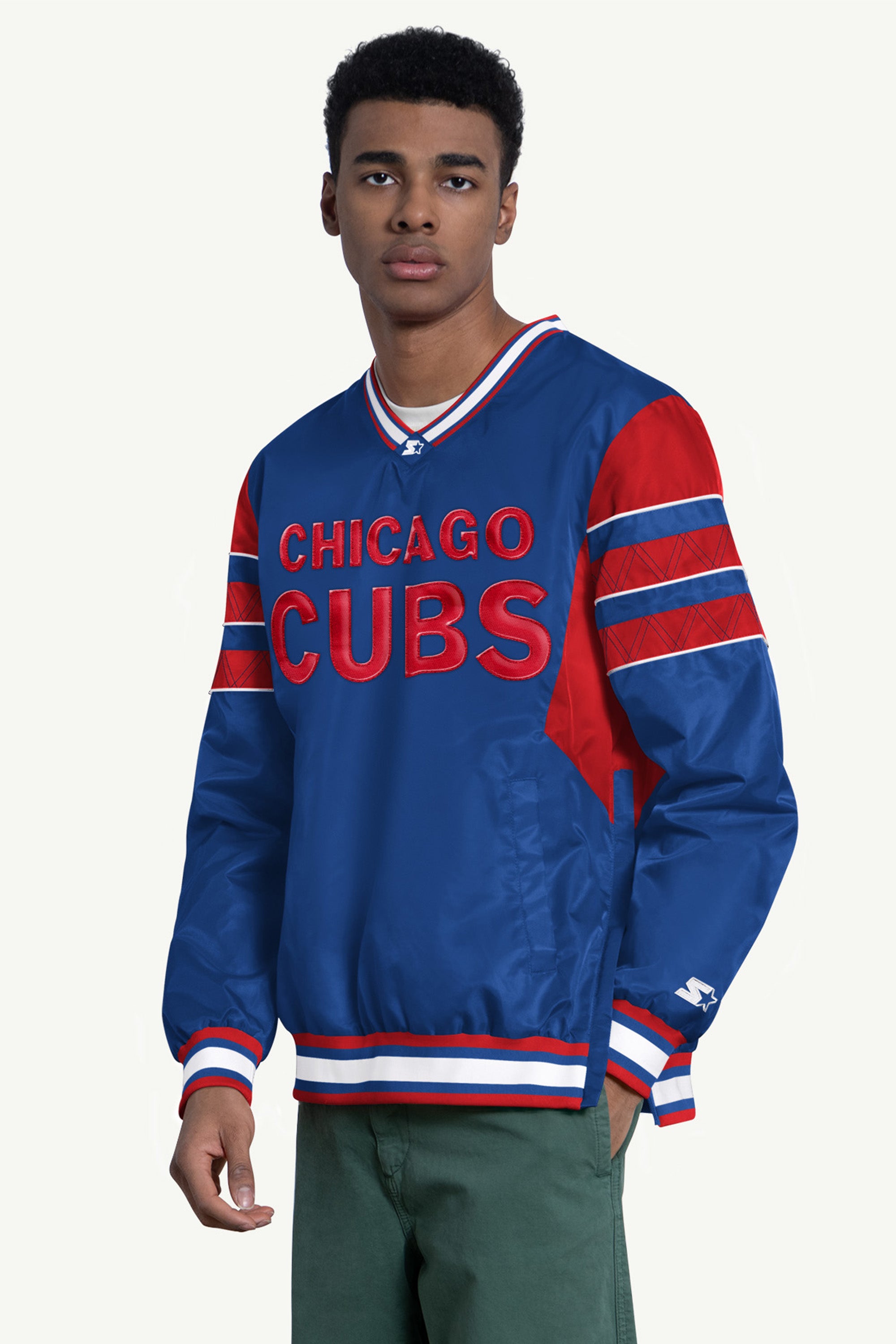 Official chicago cubs enforcer v-neck pullover jacket view