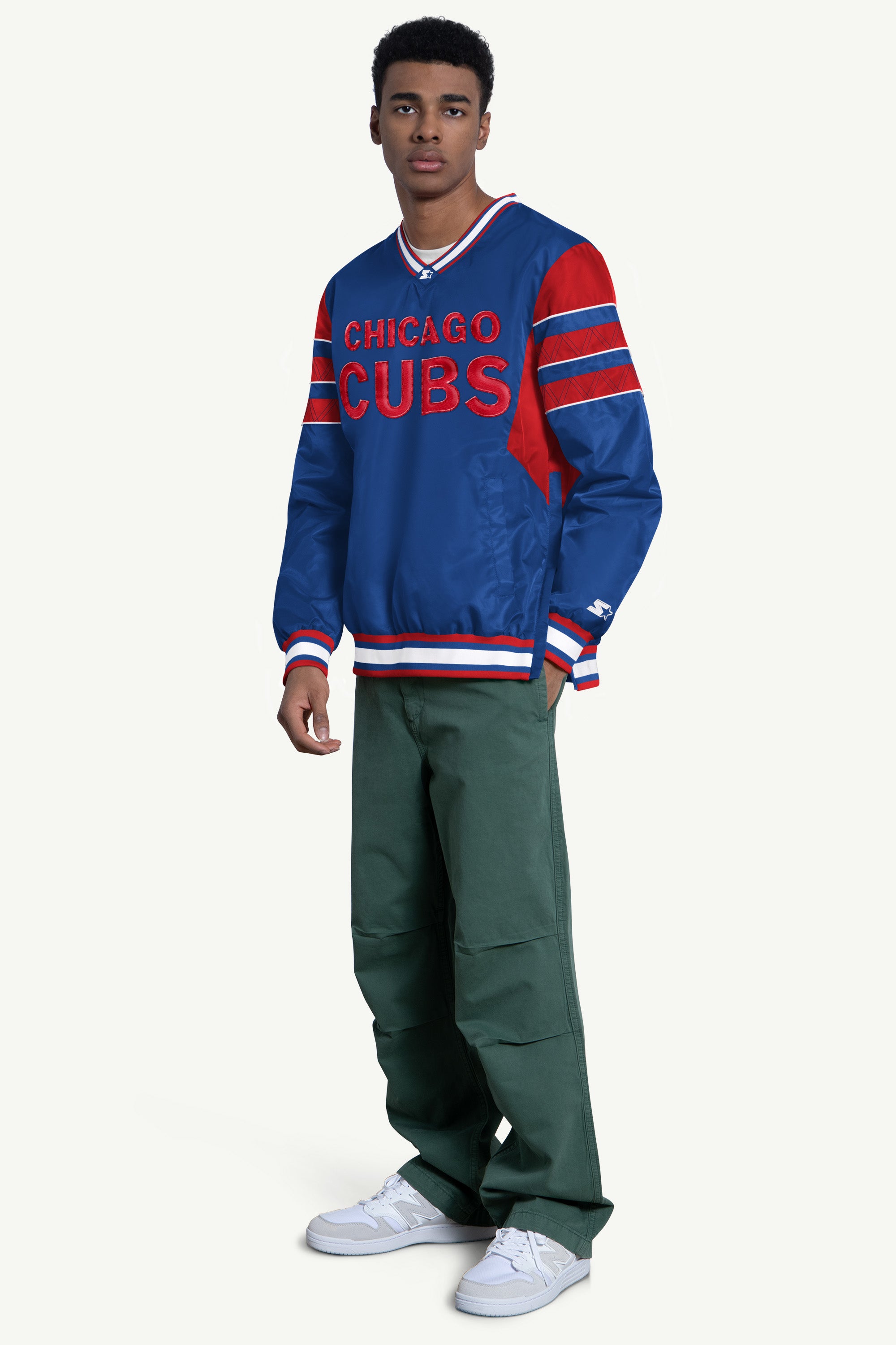 Official chicago cubs enforcer v-neck pullover jacket view