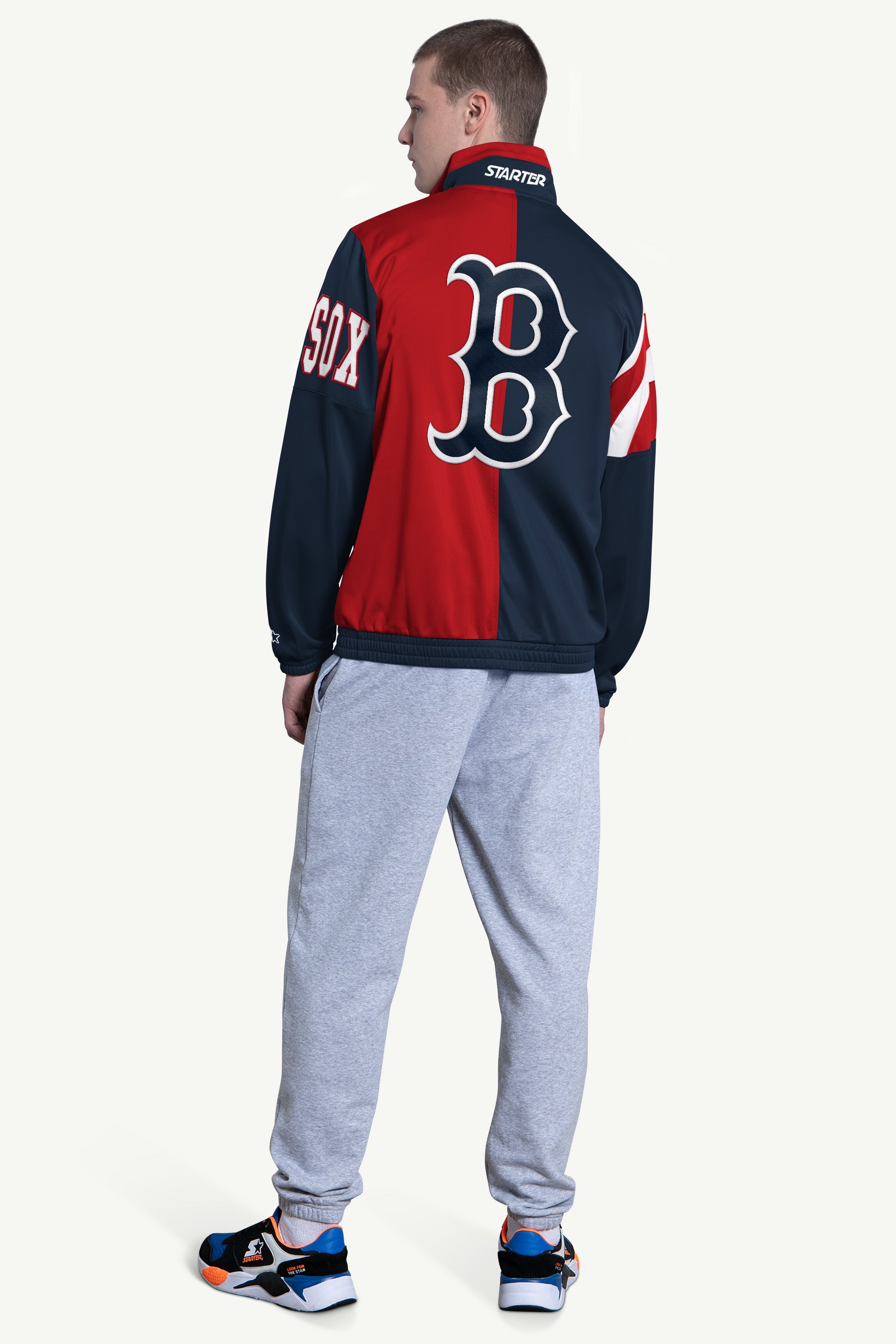 Official boston red sox heritage track jacket view