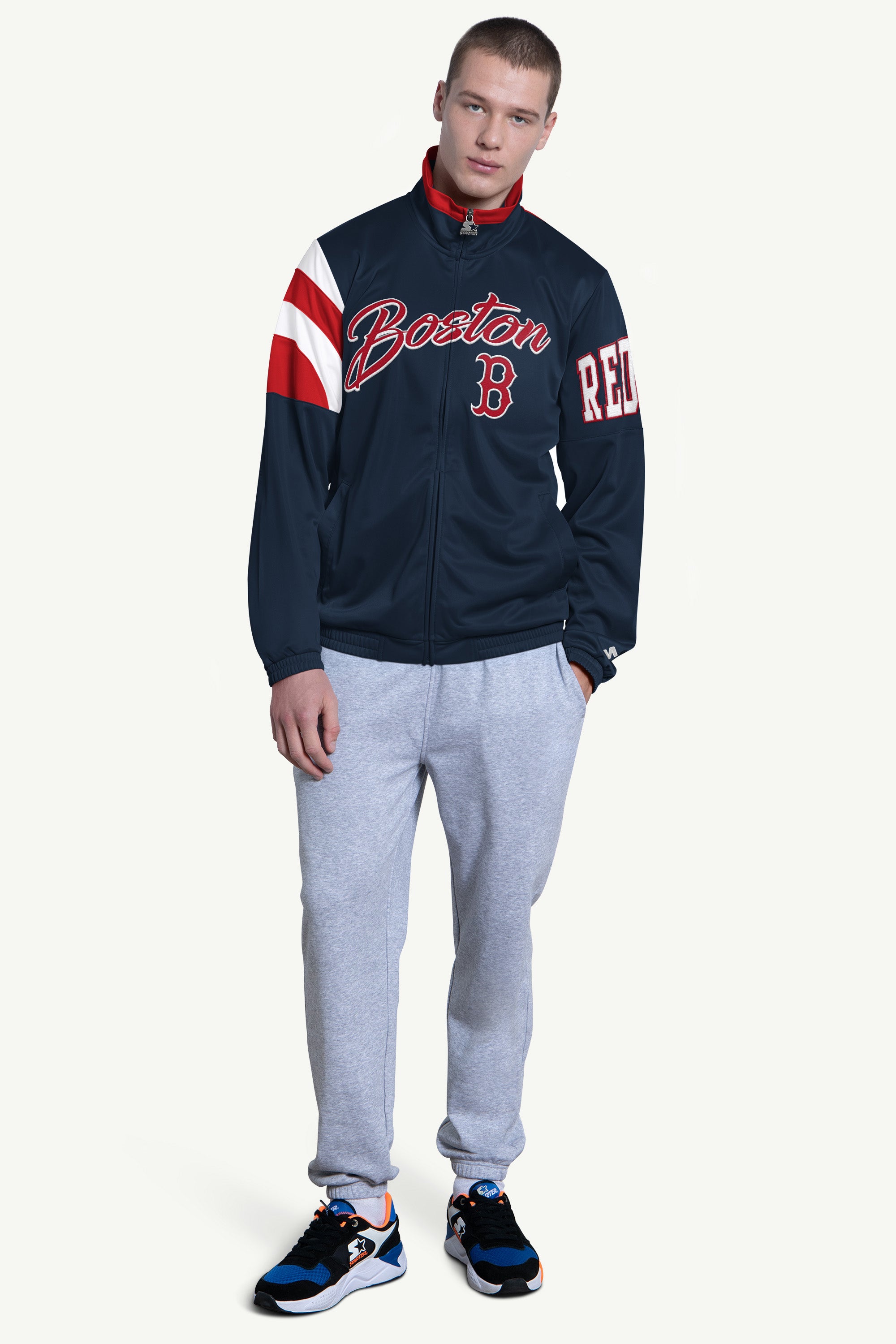 Official boston red sox heritage track jacket view