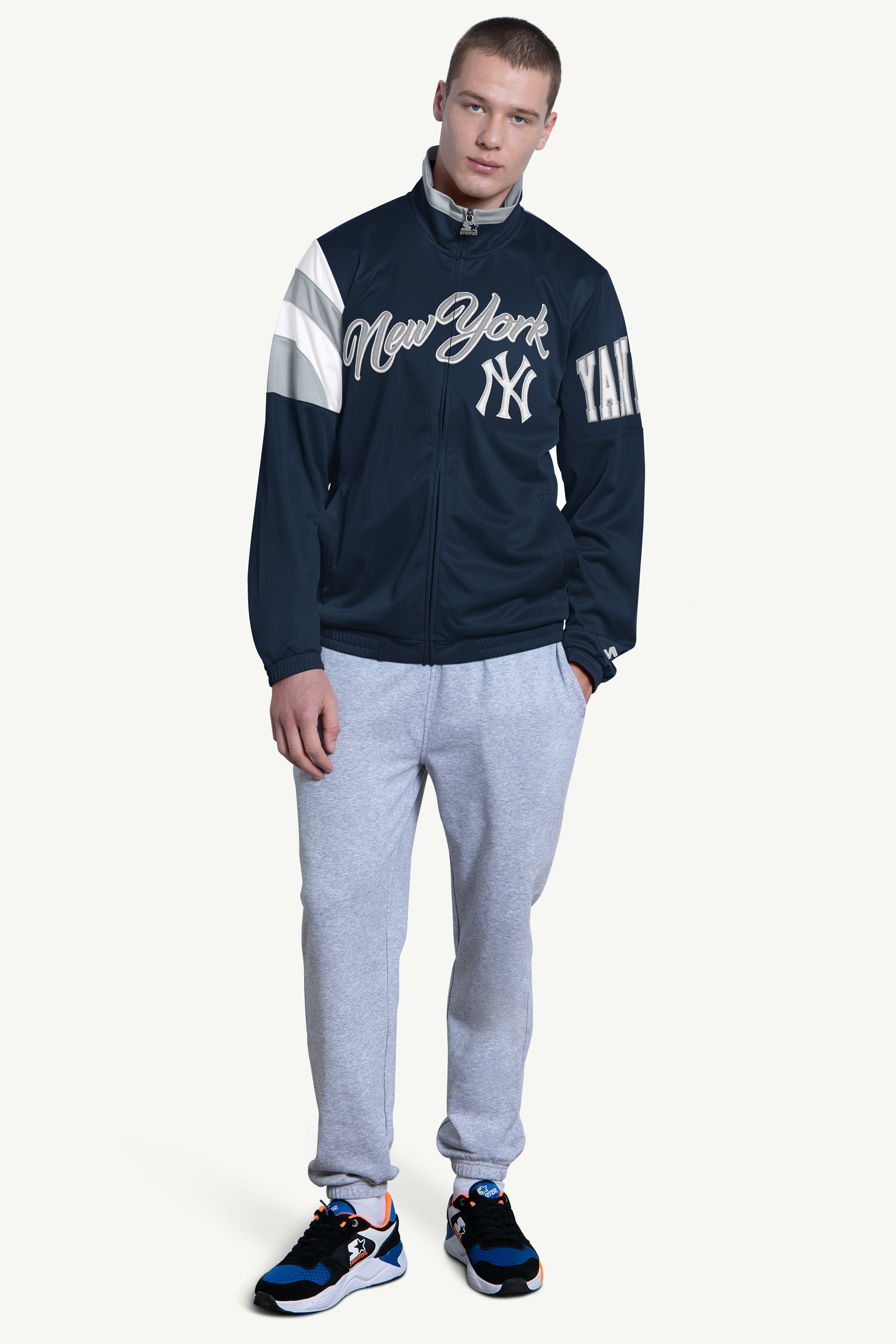 Official new york yankees heritage track jacket view