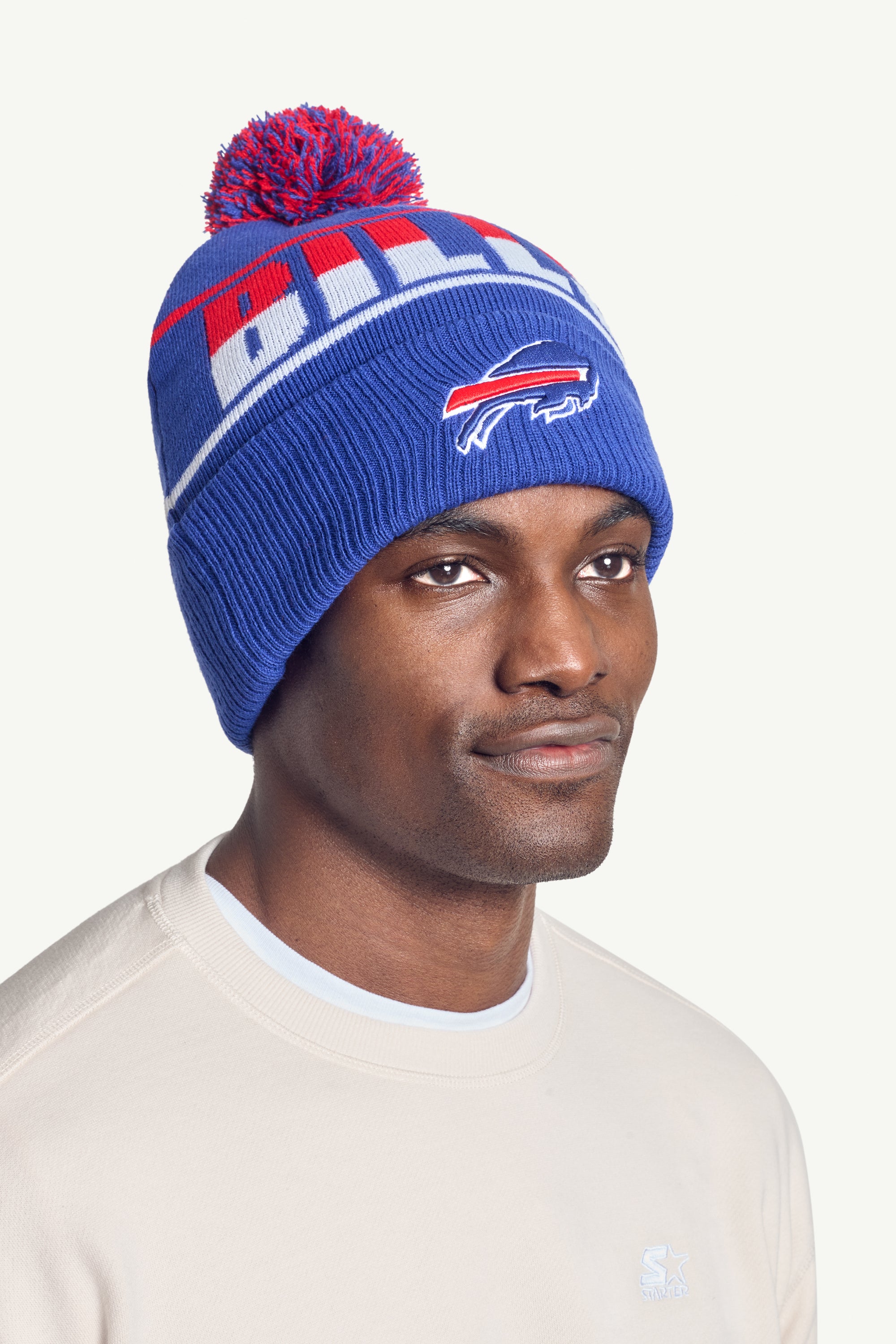 Official buffalo bills pom cuffed beanie view
