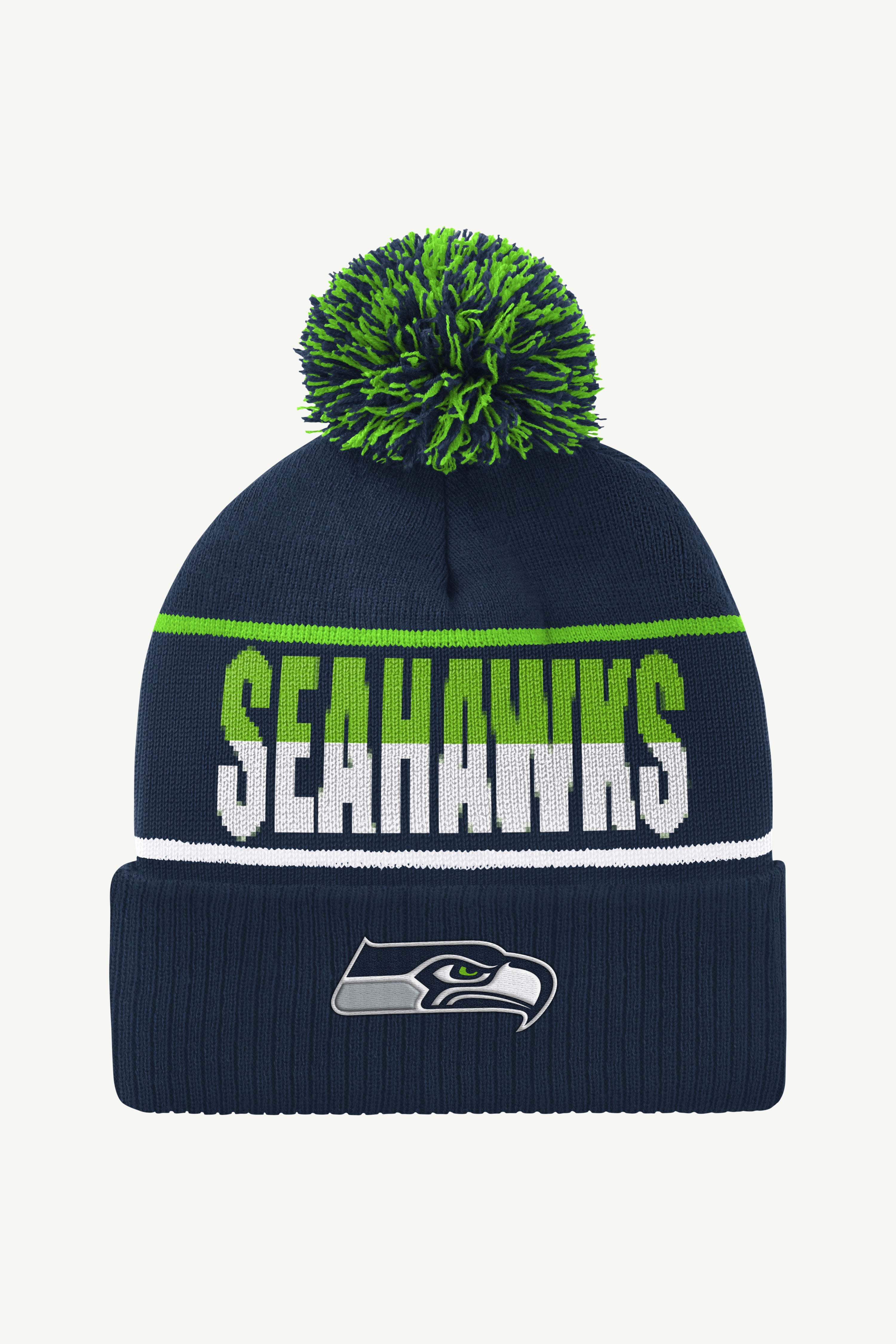 Official seattle seahawks pom cuffed beanie view