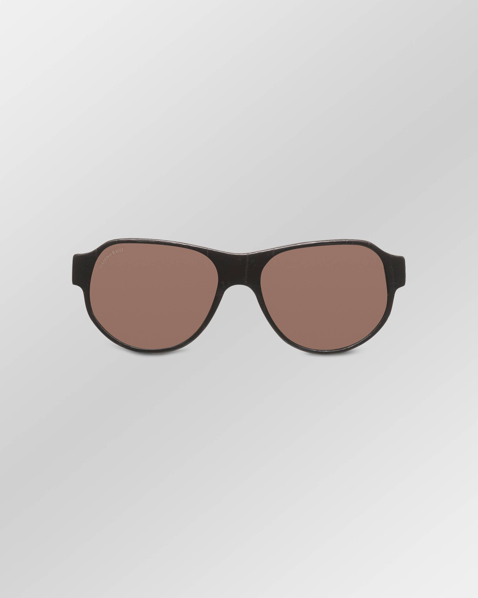 Matted crocodile leather safari sunglasses