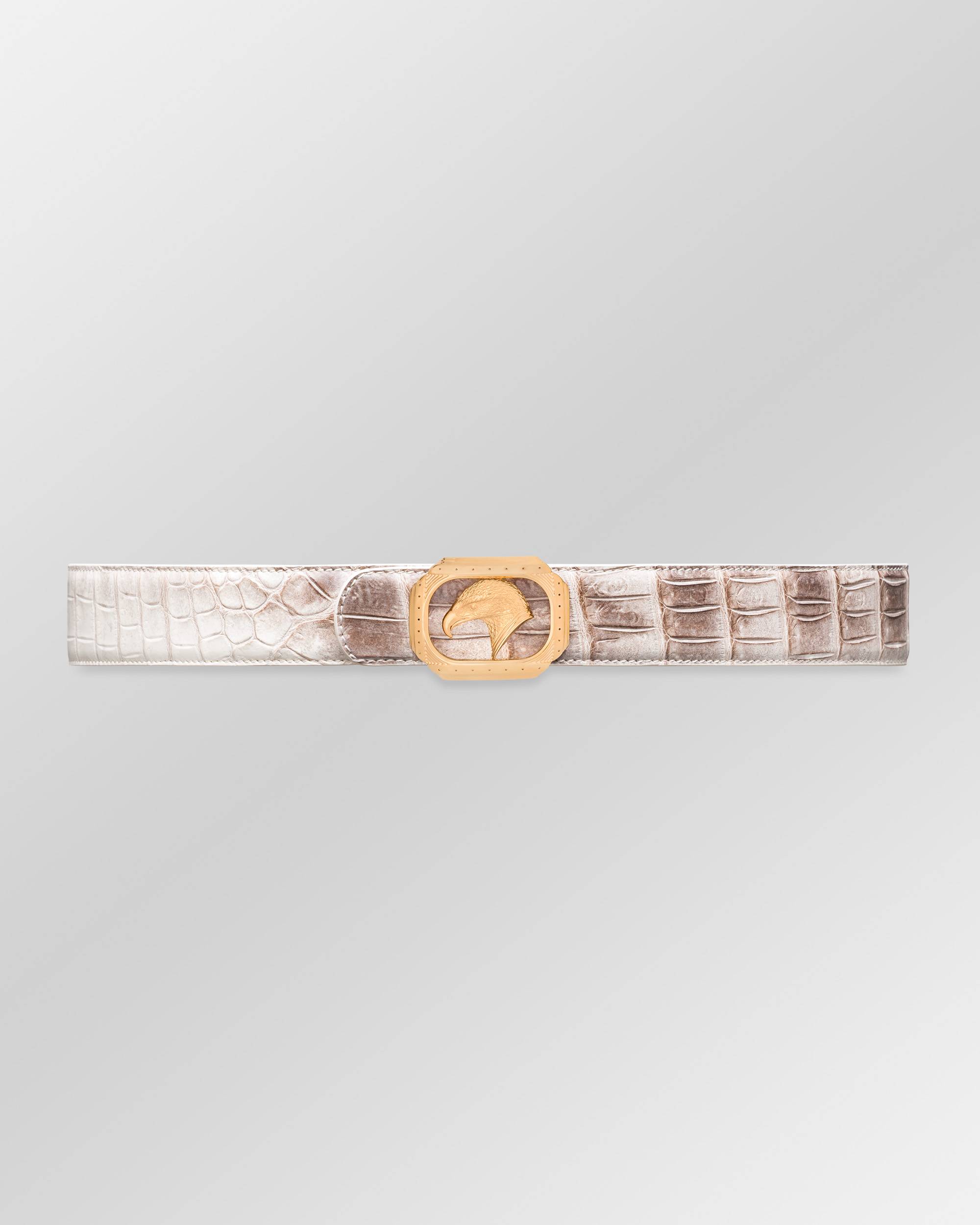Himalayan matted crocodile leather belt