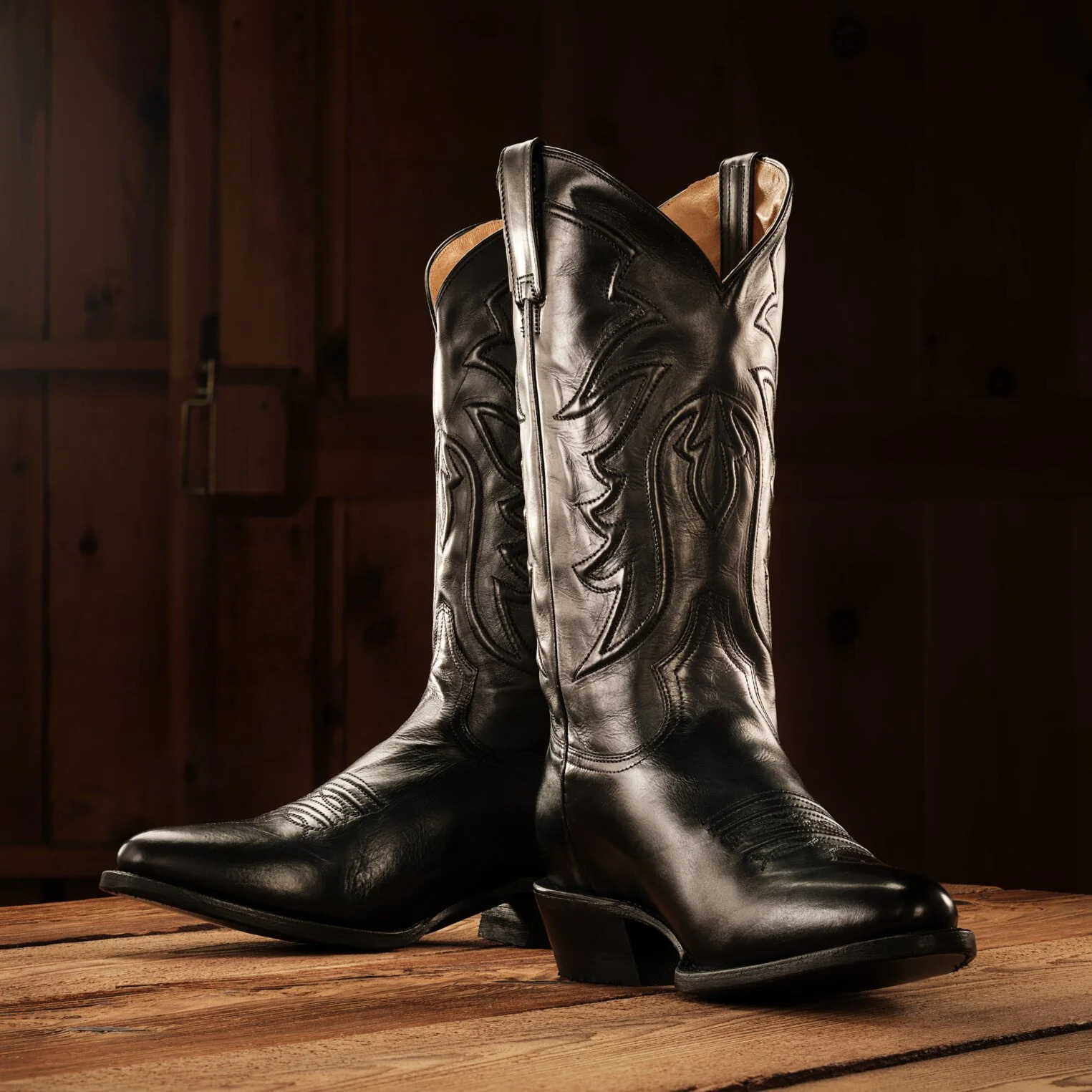 Burnished calf-leather vamp closeup