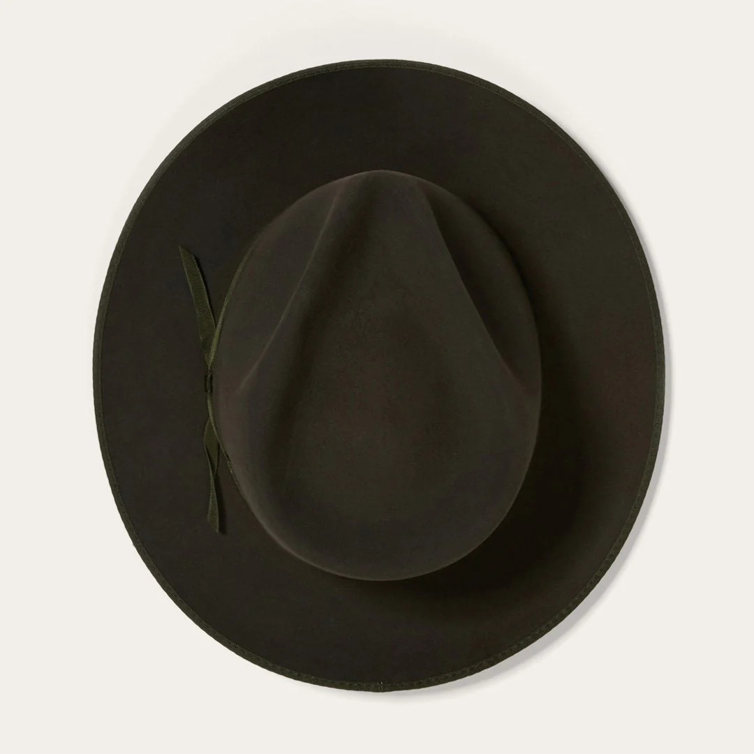 Interior leather sweatband and satin liner