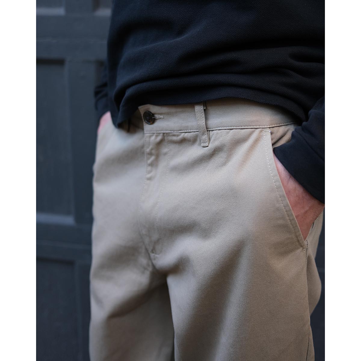 khaki back view