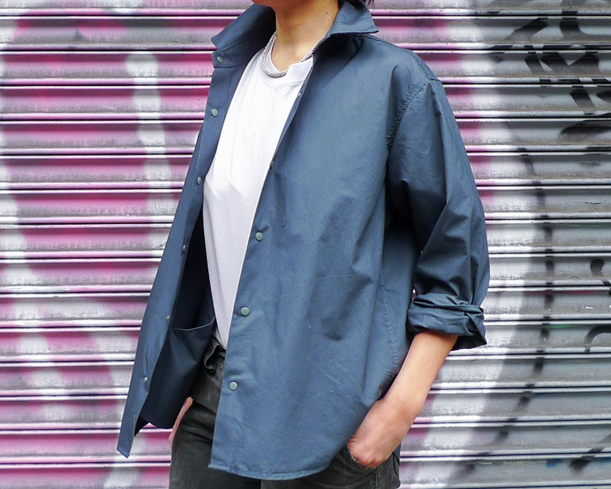 worn open as shirt-jacket