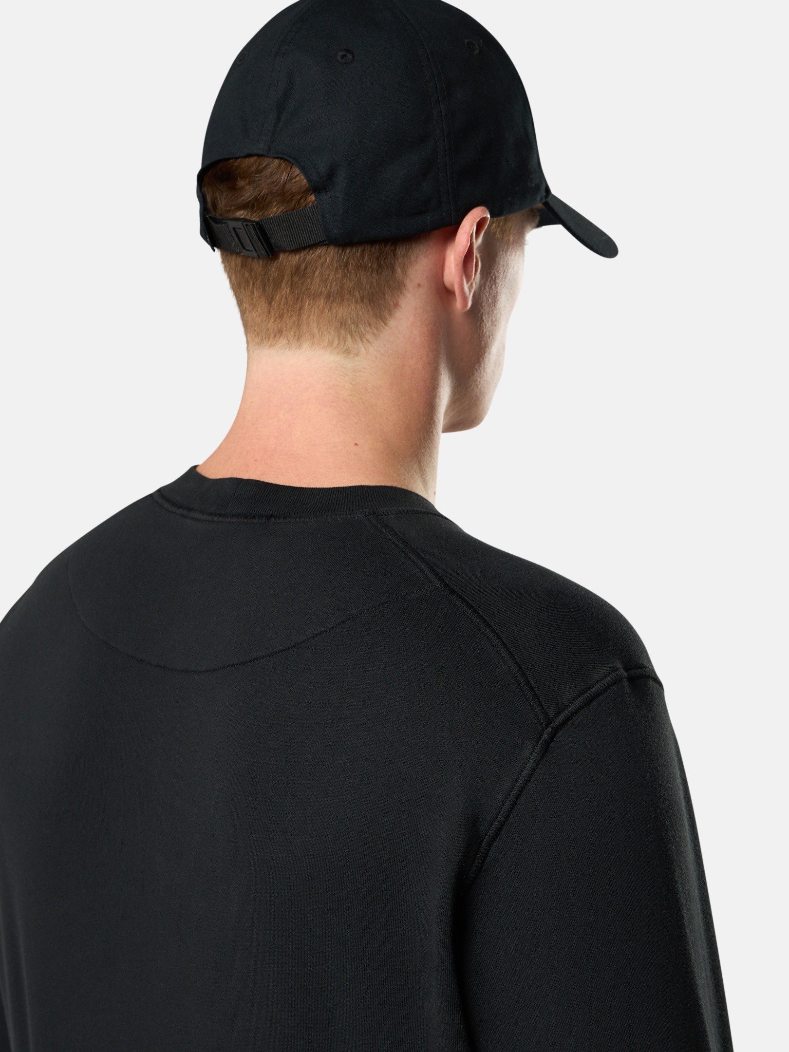 Detail — the ribbed cuff and bottom band