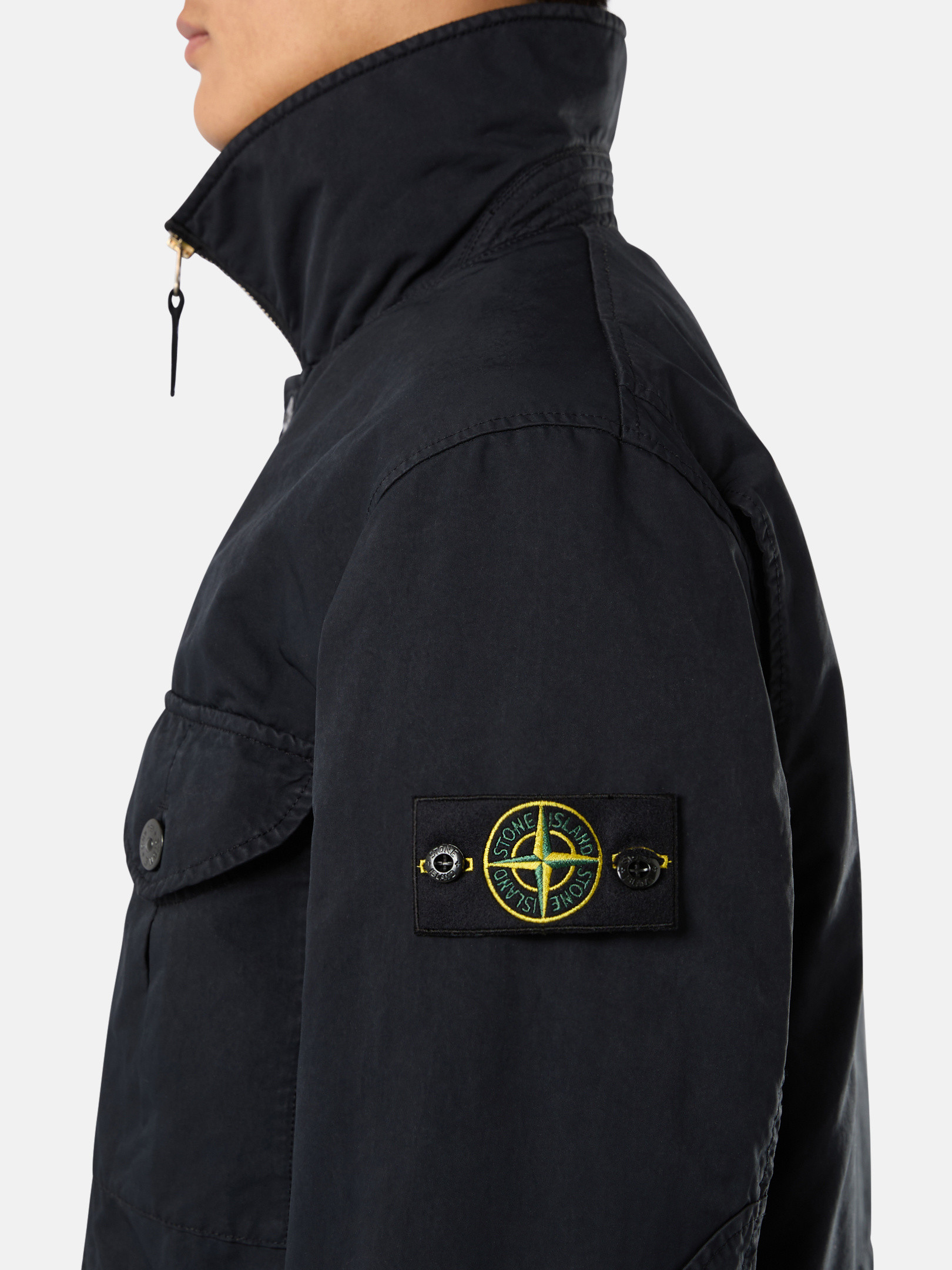 Detail — the four utility pockets and stand collar