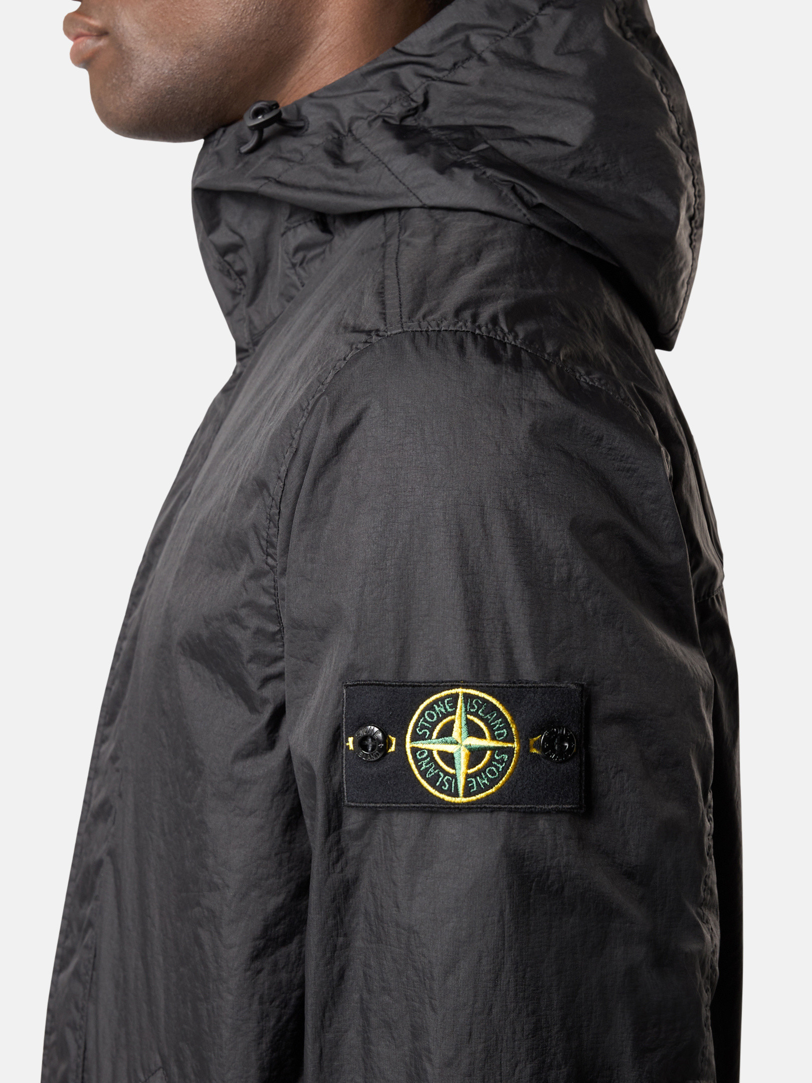 Detail — the hood and collar construction
