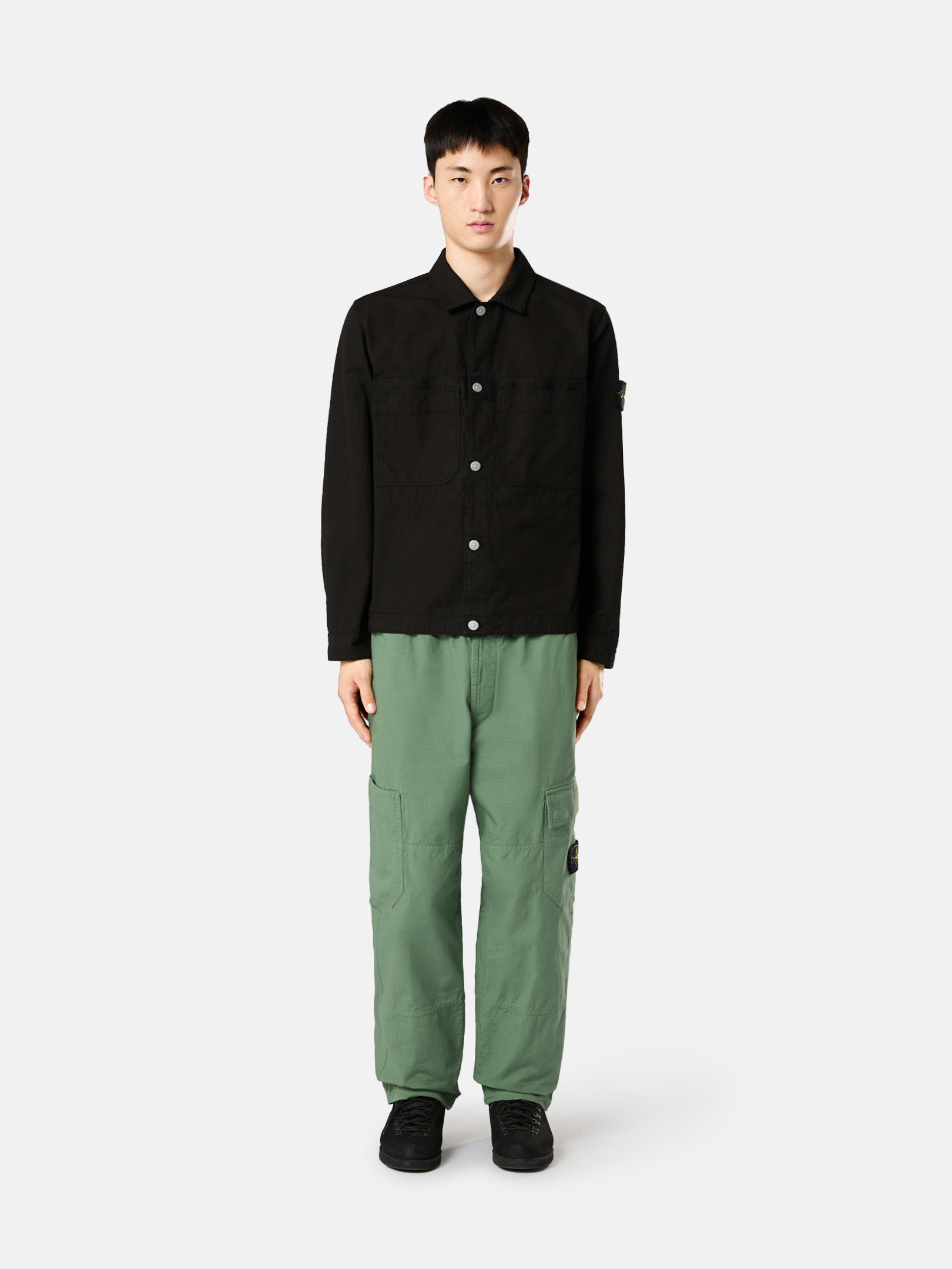 Back view — the boxy utility cut