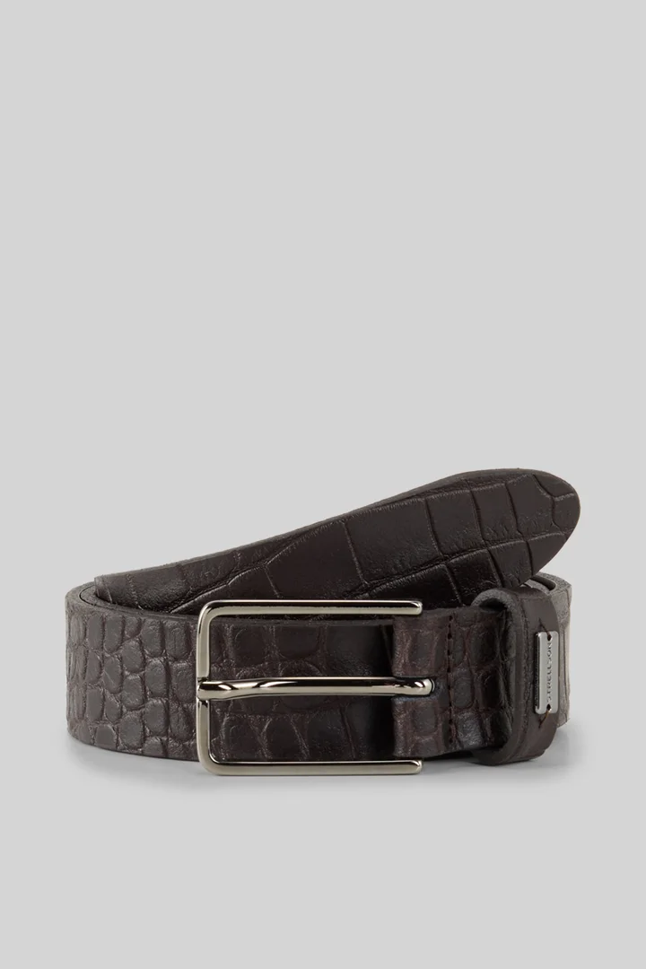 Dark Brown Shaped Leather Belt