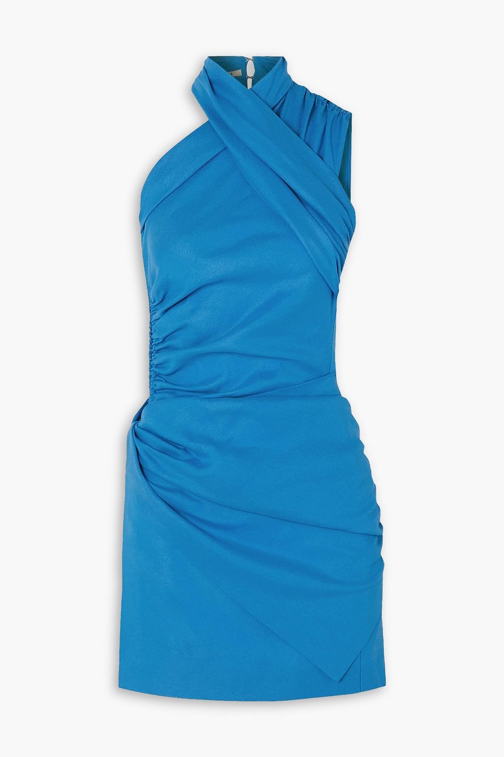 Ruched Satin-Crepe Mini Dress