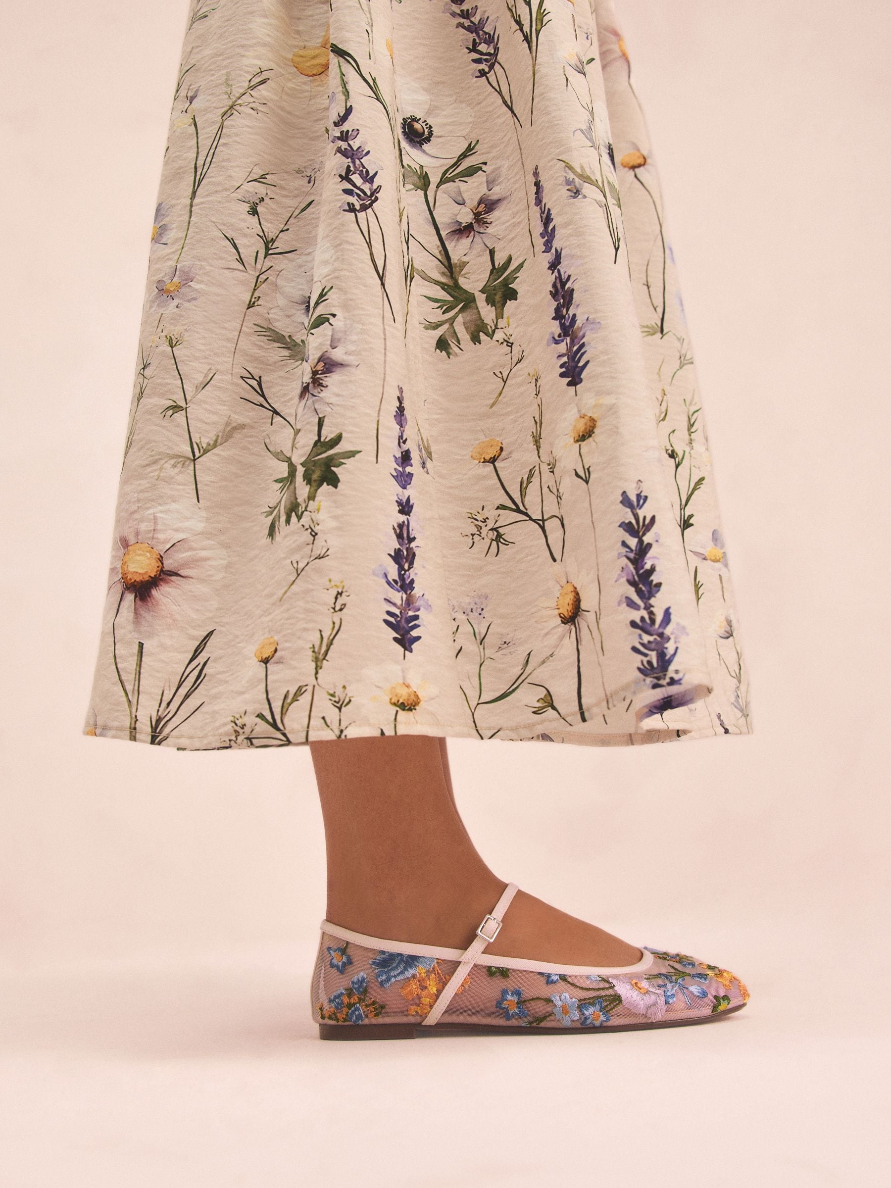 Ophelia Mesh Embroidery Mary Jane Shoes
