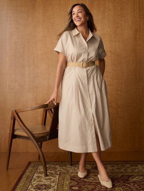 sleeveless linen shirtdress