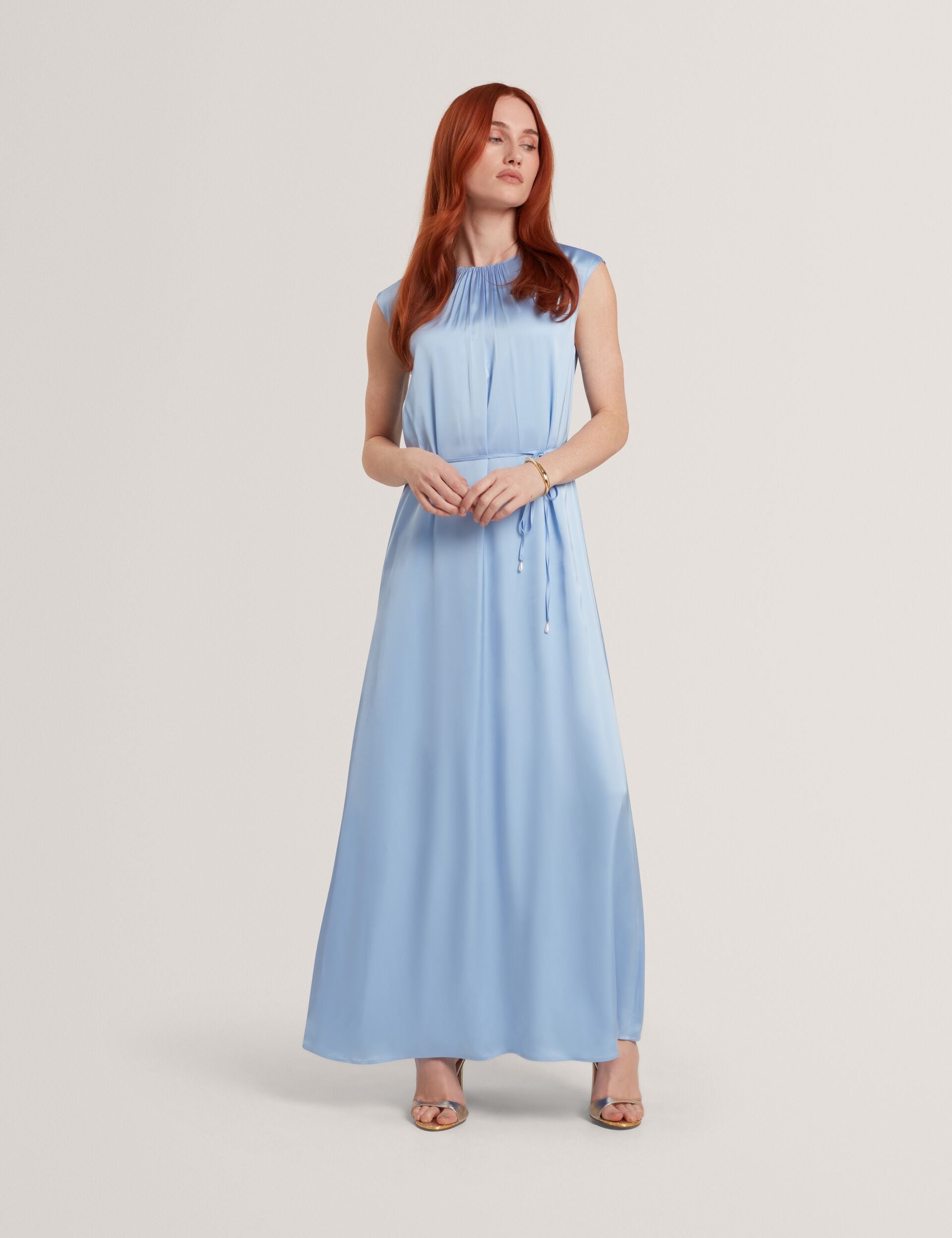 PARKER Gathered Neck Maxi Dress