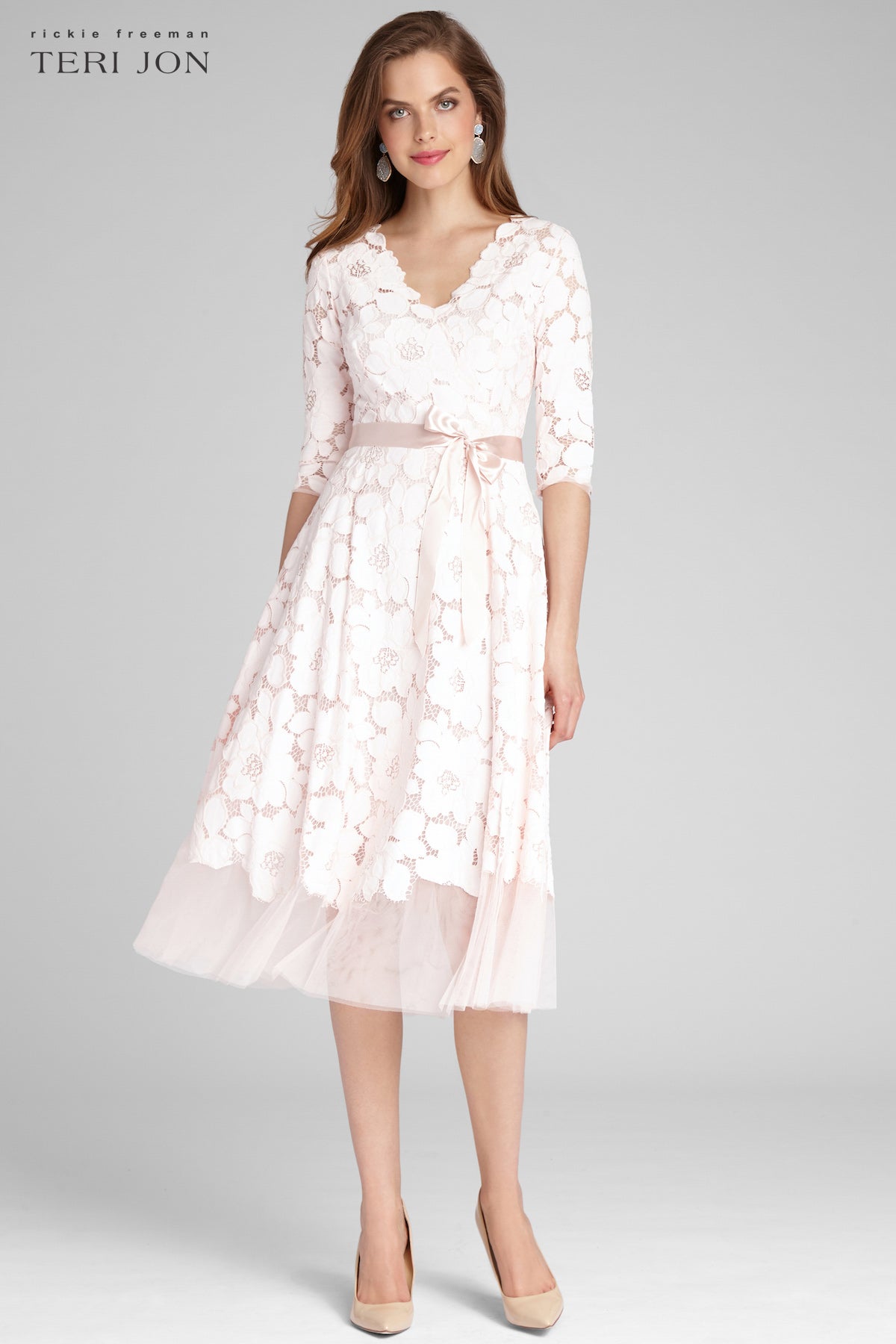 Lace and Tulle Fit And Flare Dress