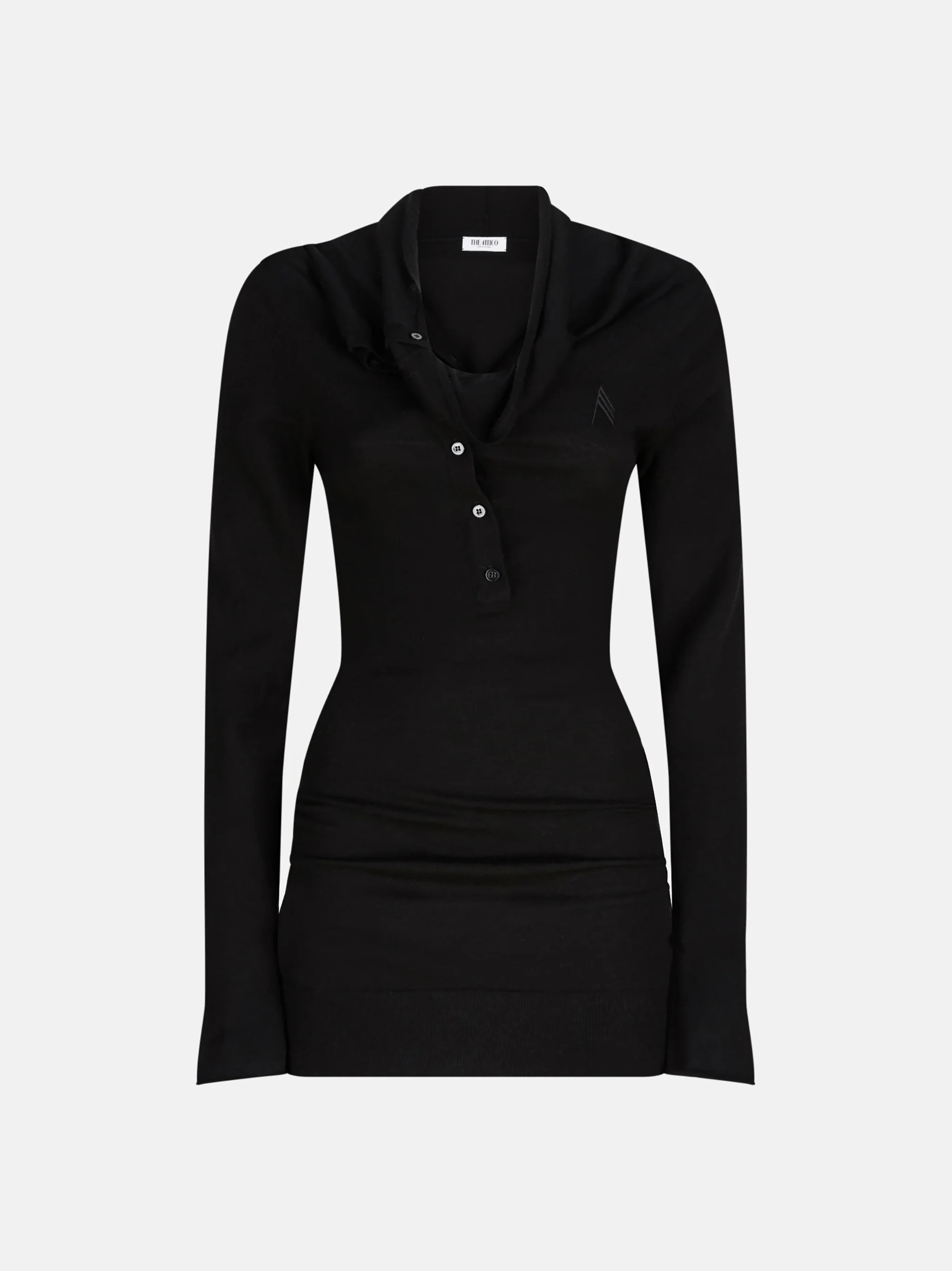 Black Wool-Cashmere Mini Dress