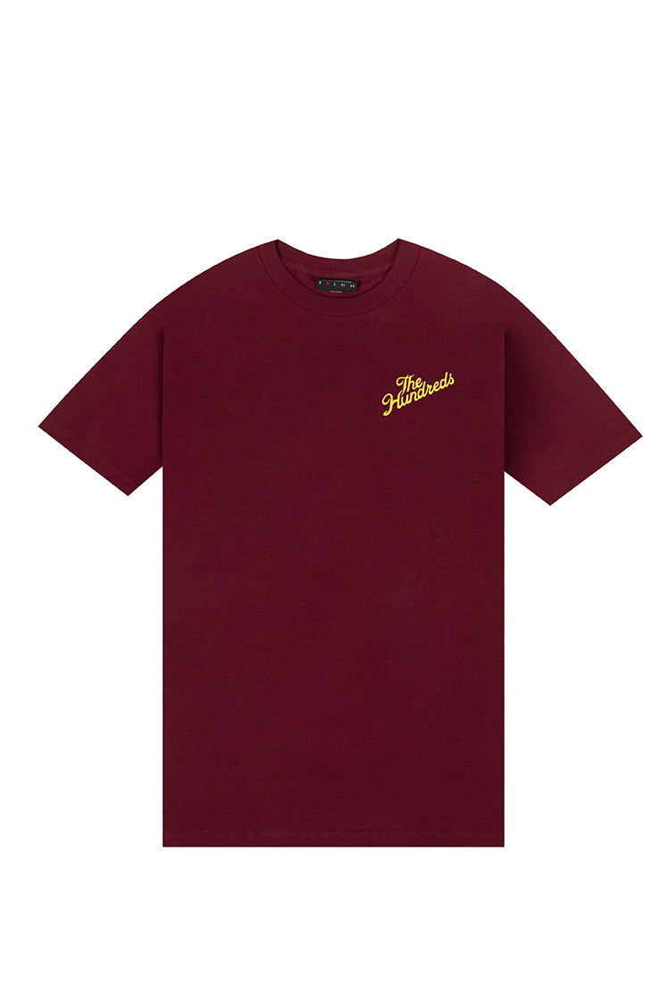 burgundy front crest