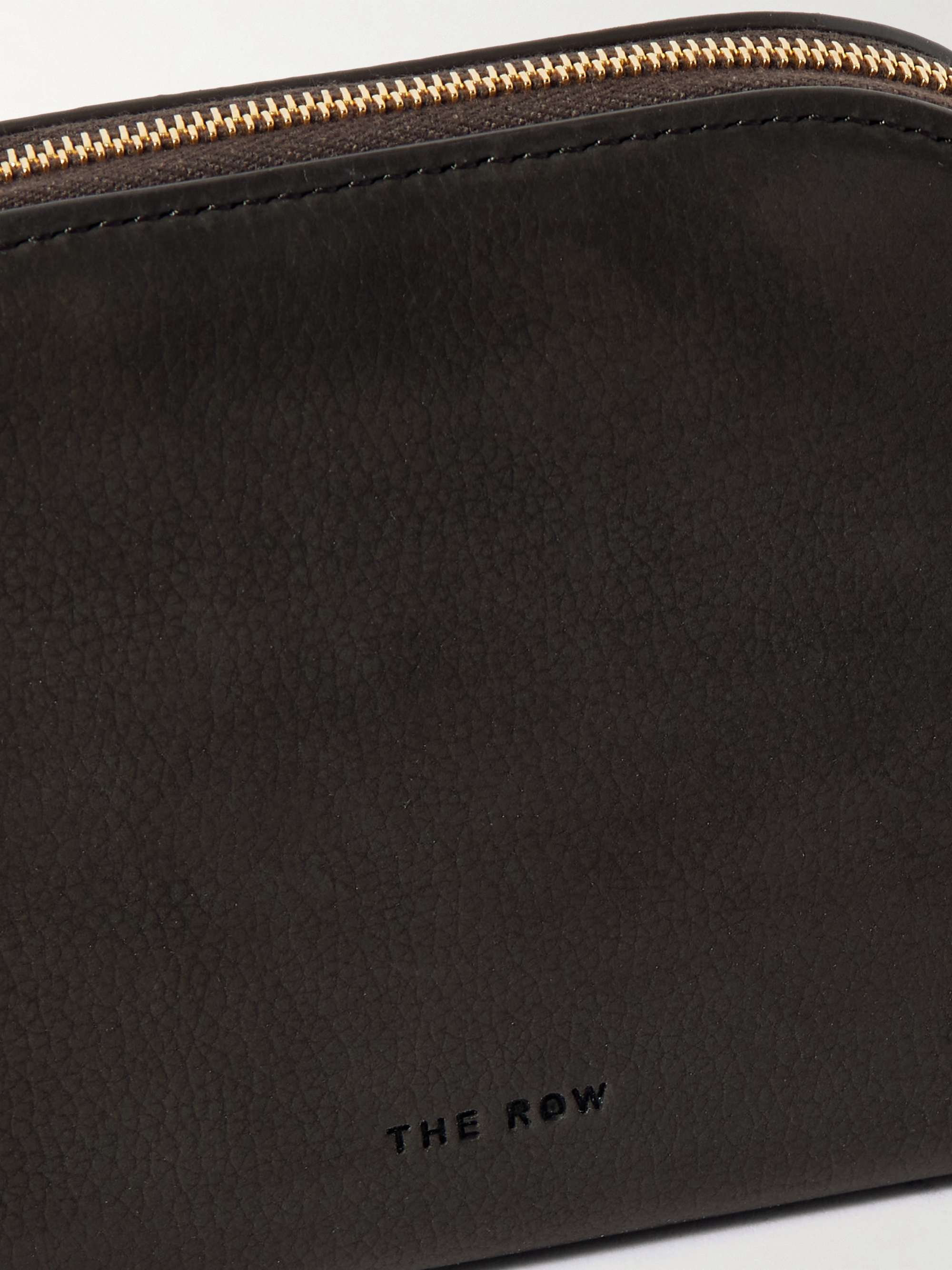 Detail of the zip pull and soft nubuck grain