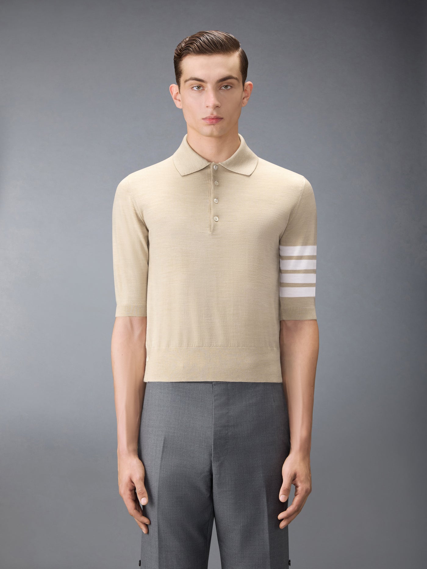 Fine Merino Wool 4-Bar Polo
