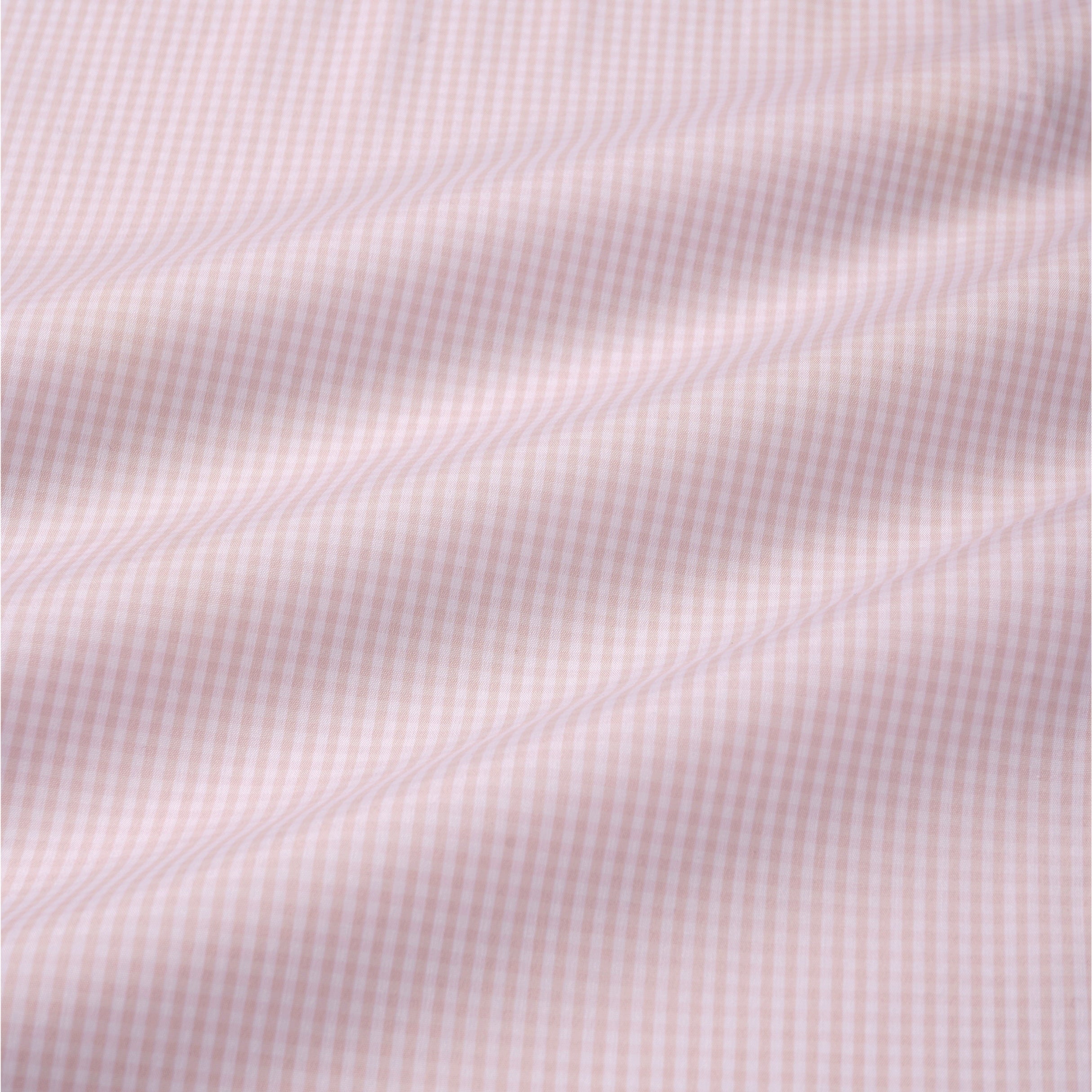 Pale Pink & White Classic Fit Double Cuff Essential Gingham Formal Shi