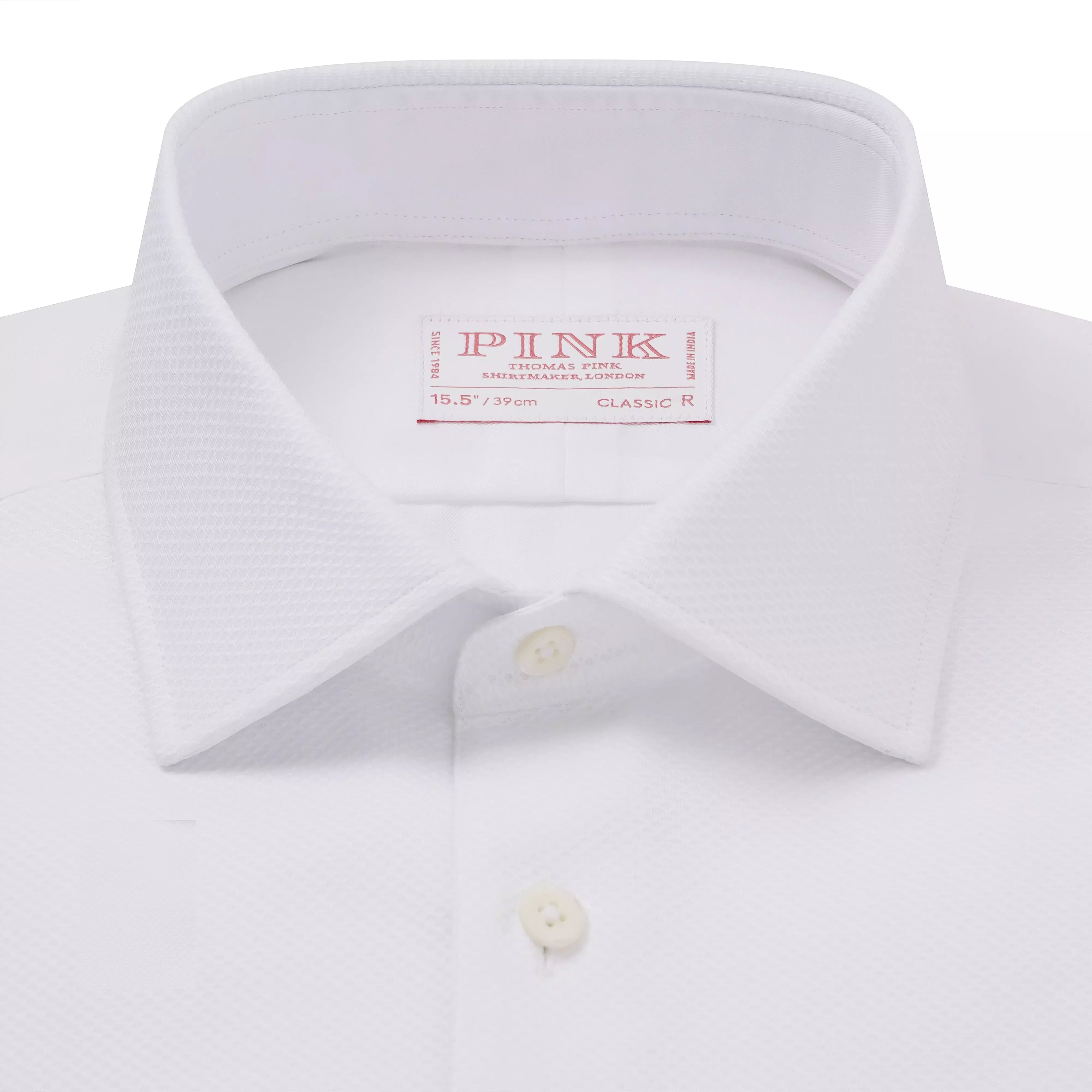 White Classic Fit Double Cuff Marcella Twill Evening Shirt