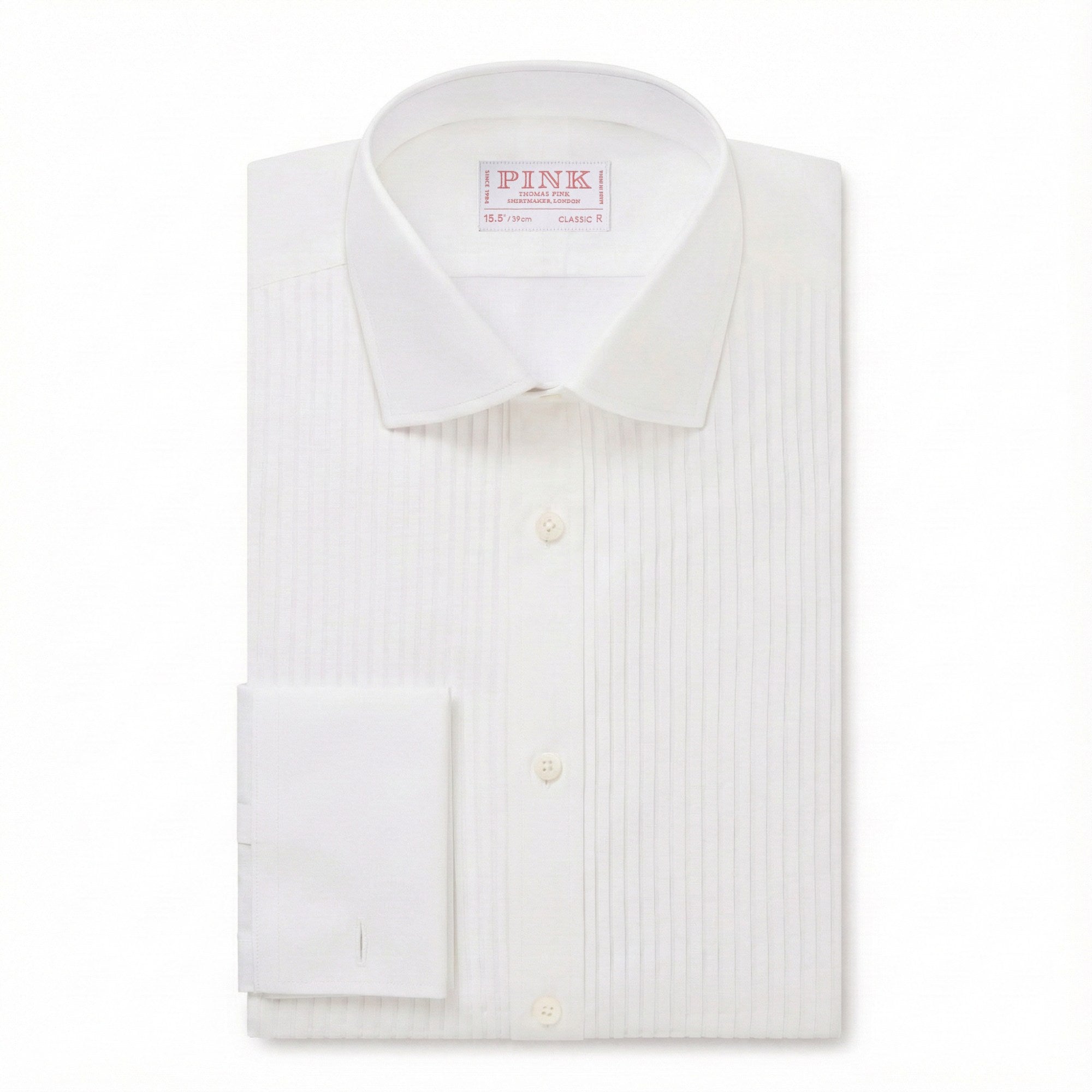 Pleat Front Poplin Evening Shirt