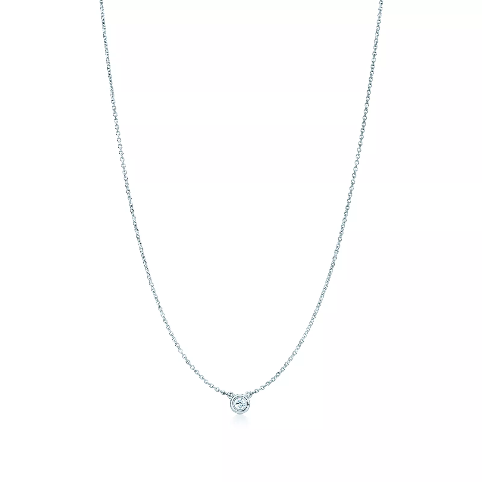 Elsa Peretti Diamonds by the Yard Single Diamond Pendant in Silver