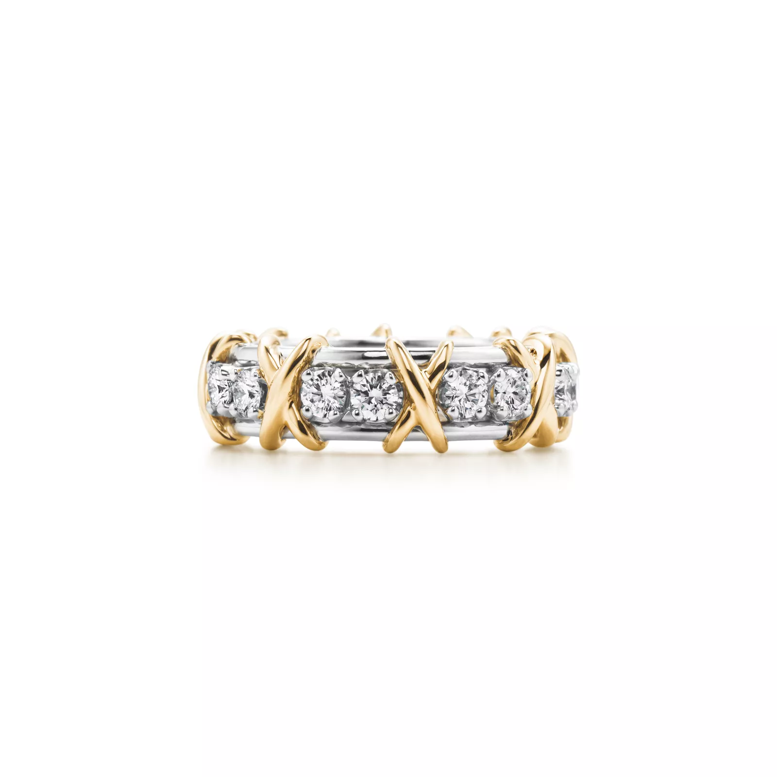 Sixteen Stone by Tiffany Ring in Platinum and Yellow Gold with Diamonds