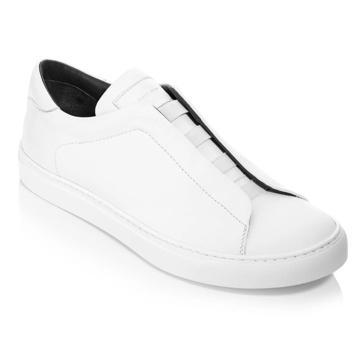 Bolla White Soft Calf Elastic Slip-On Sneaker