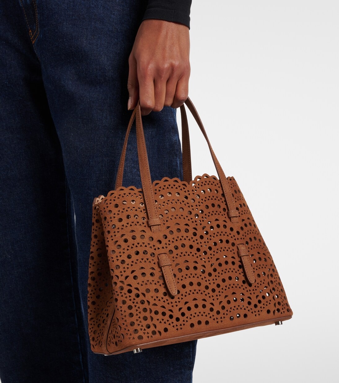 Brown perforated tote