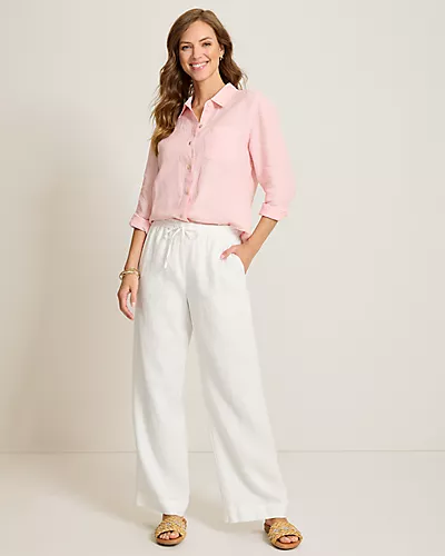 Two Palms High-Rise Linen Easy Pants