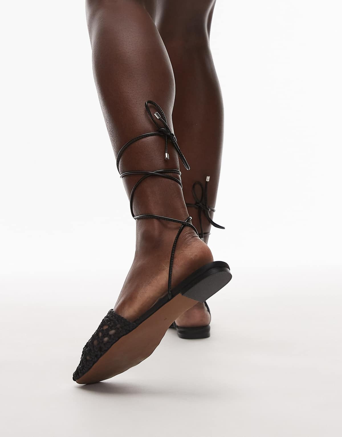 Rear angle showing the ankle tie