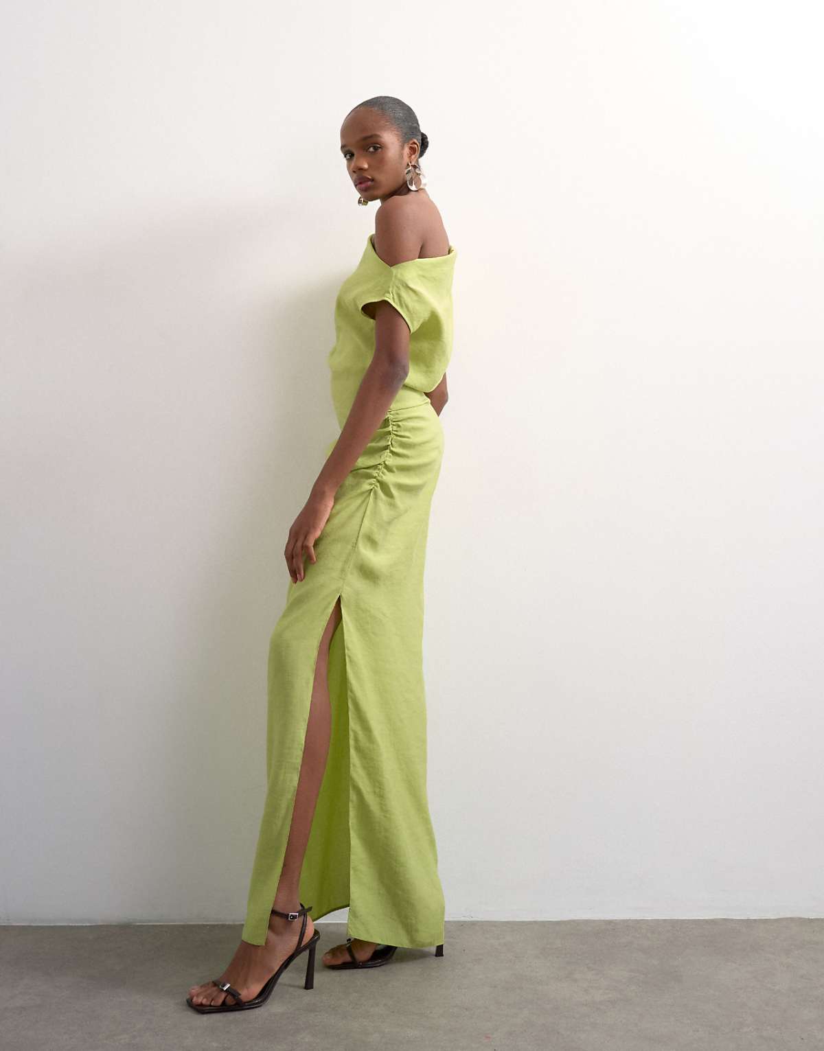Side view showing the midi length