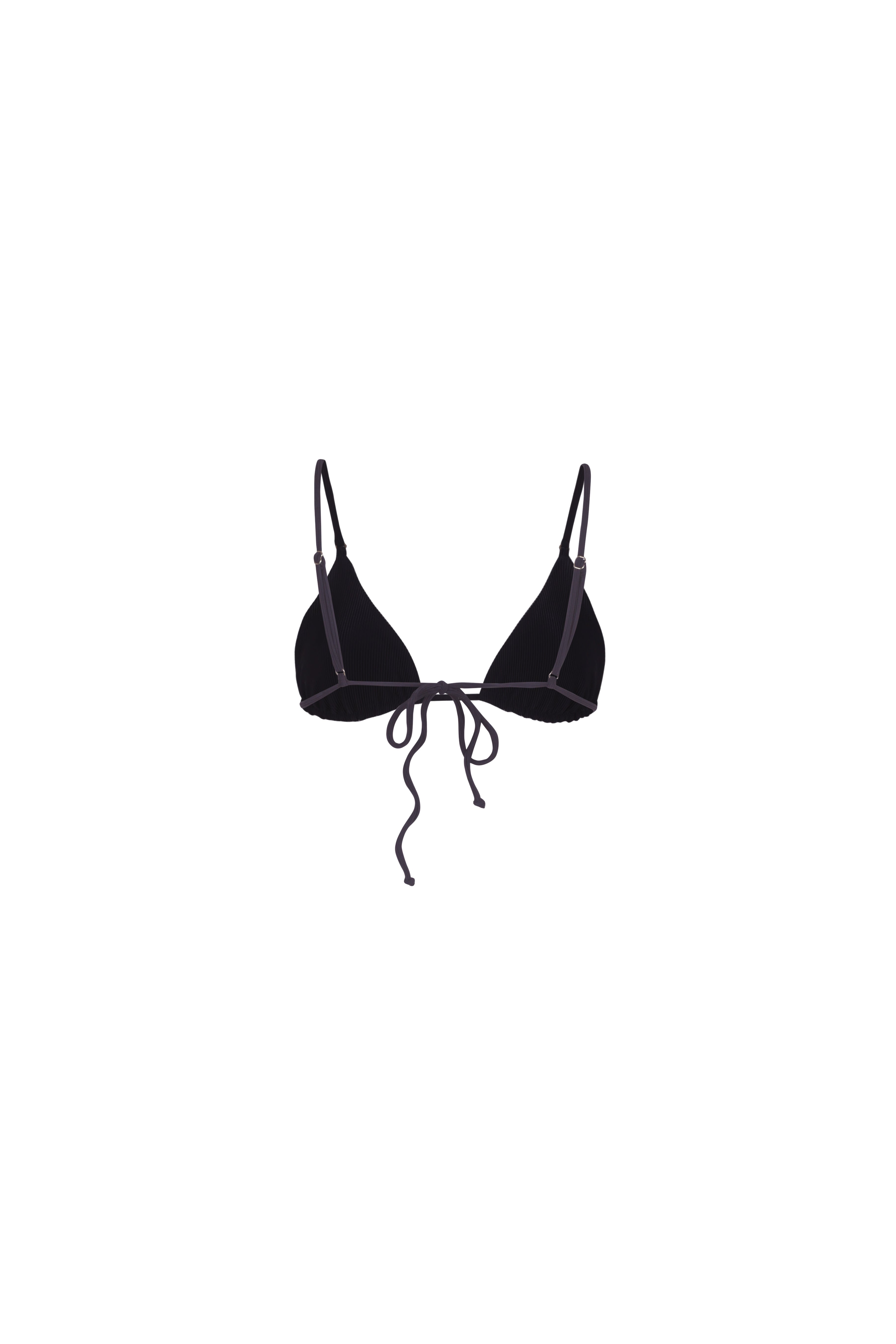 RIBBED BLACK — Top detail view