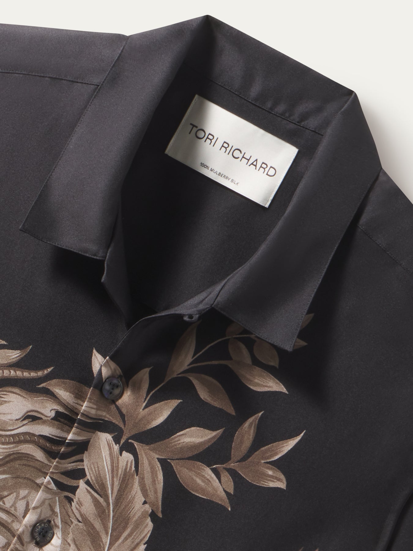 Side view showing the fluid silk drape