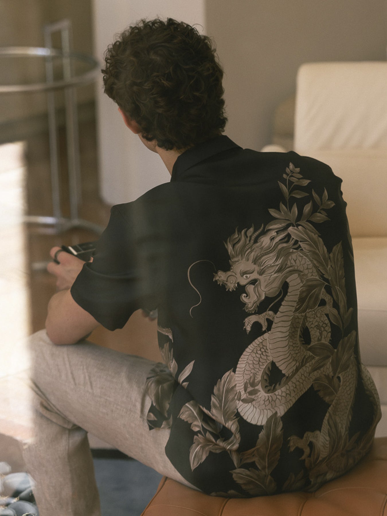 Back view of the silk print placement