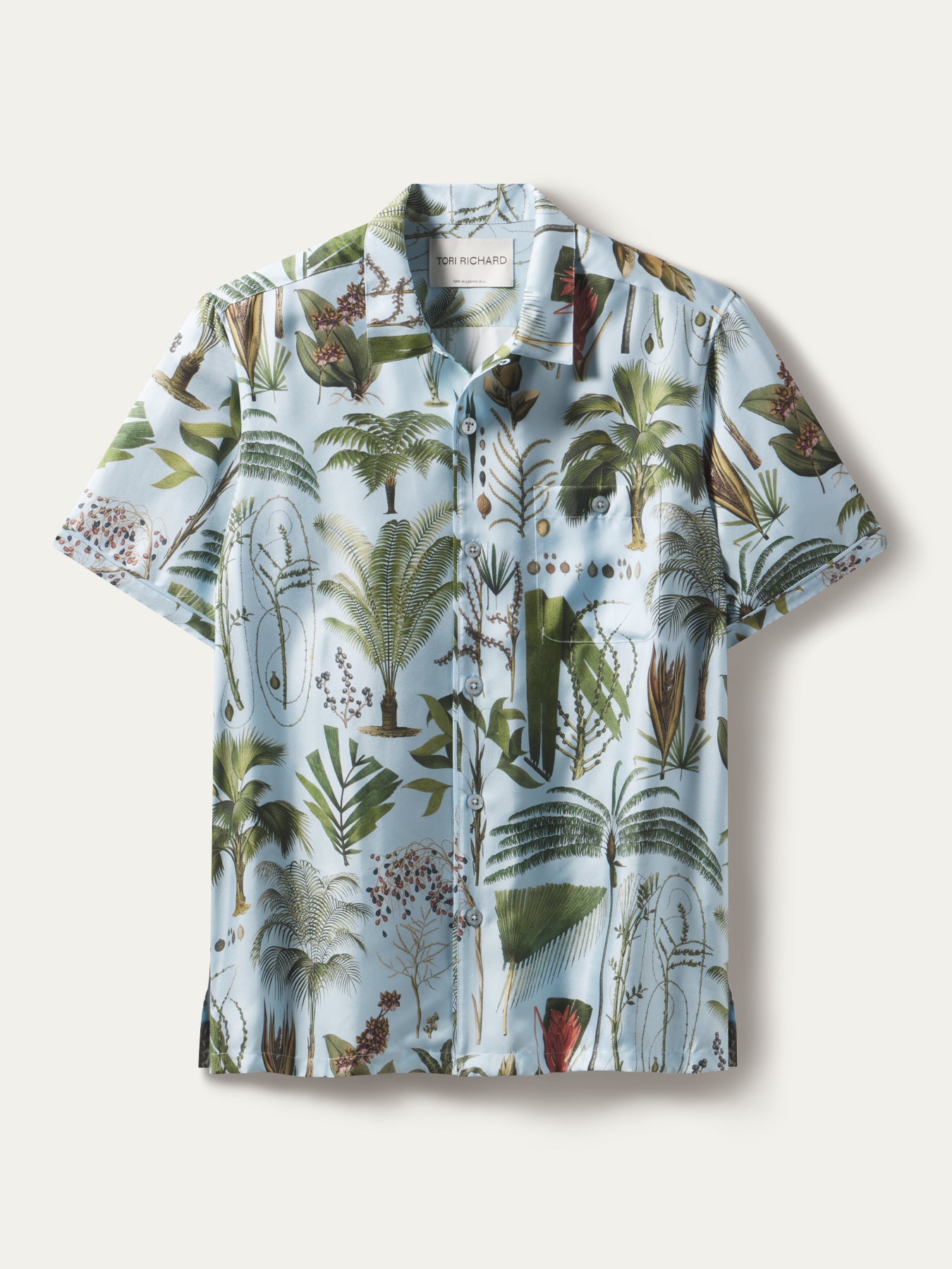 Book Of Palms silk shirt — palm artwork variation