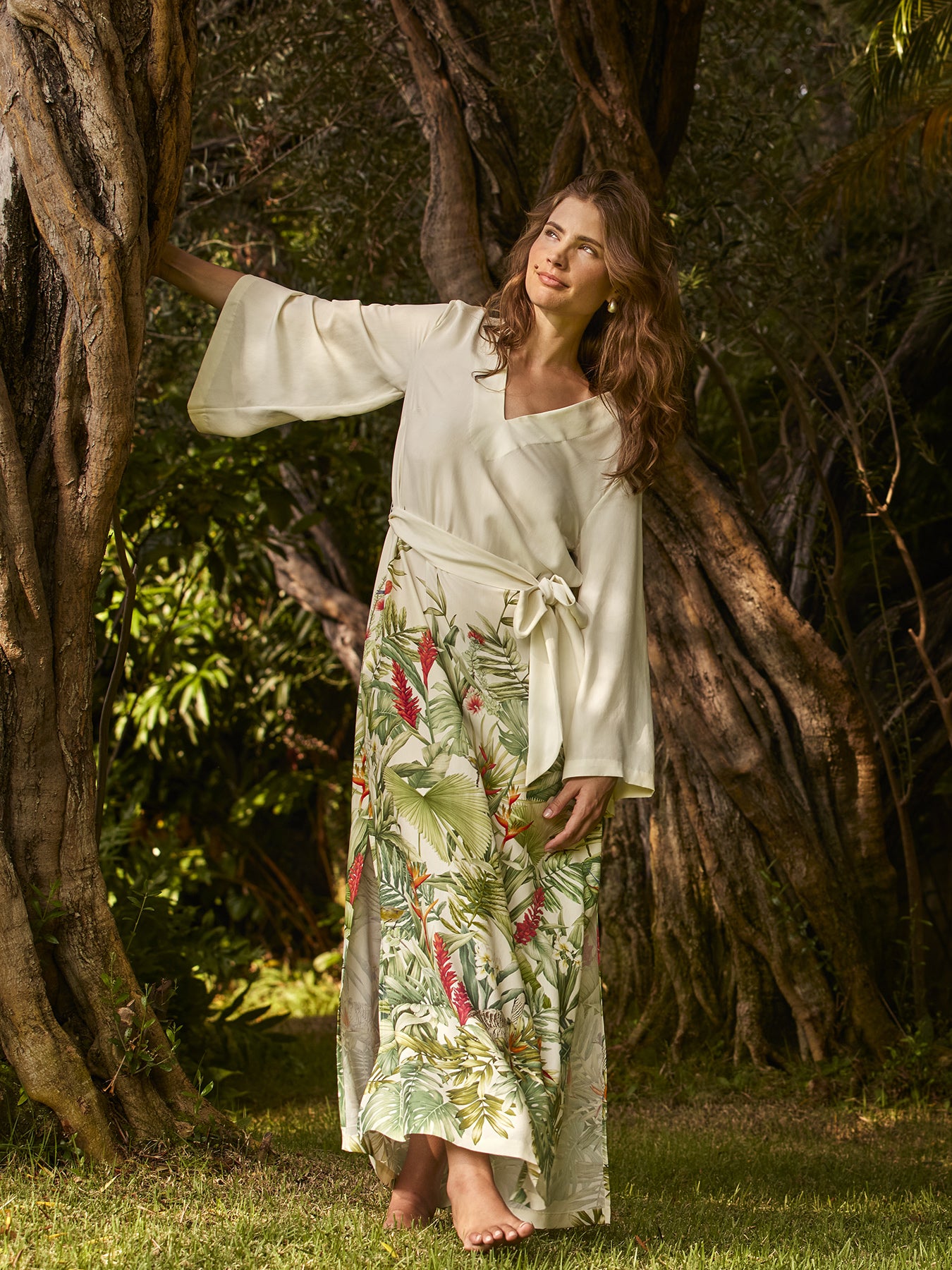 Print placement detail at the hem